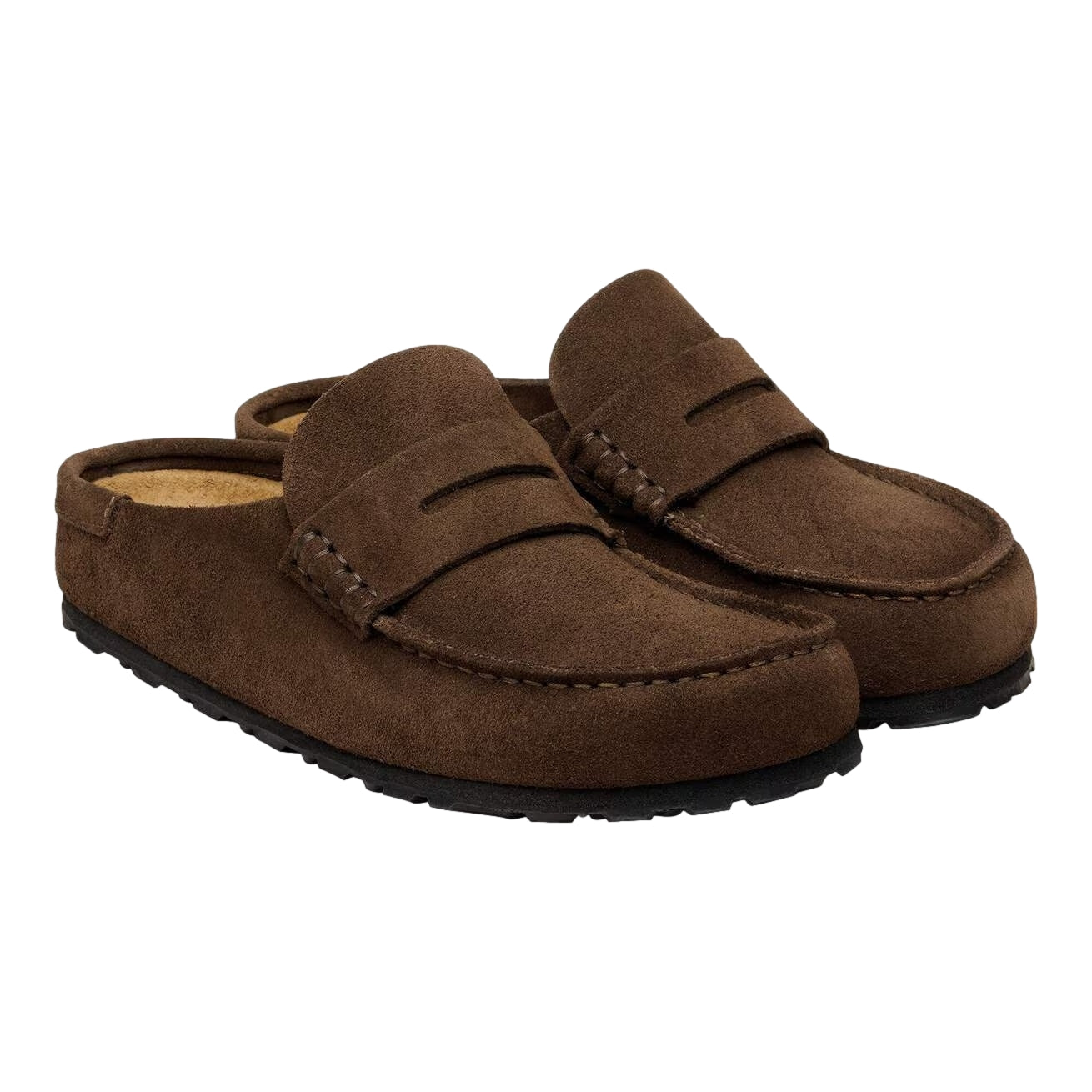 Brun Birkenstock Naples Wrapped Narrow Carafe Sko vist fra siden med myk lær og komfortabel passform