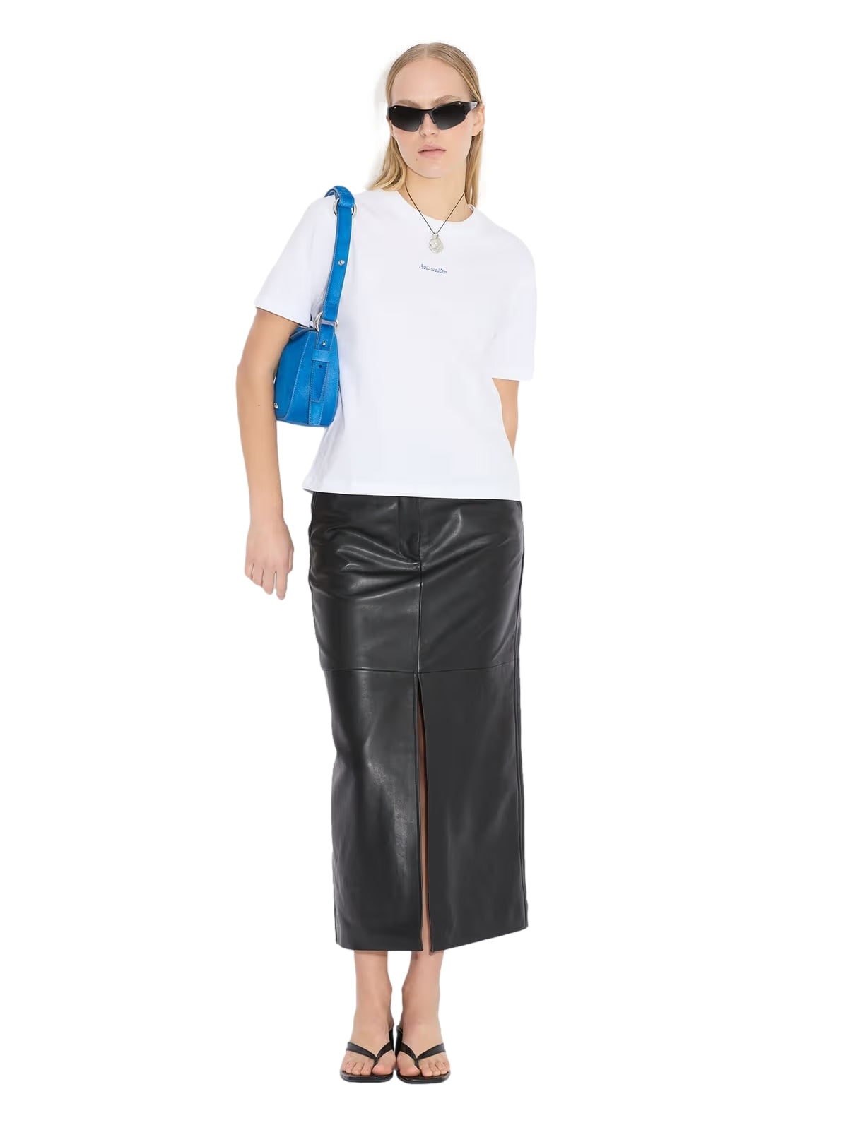 Holzweiler Sketch Tee T-shirt Hvit Og Blå - modostore.no