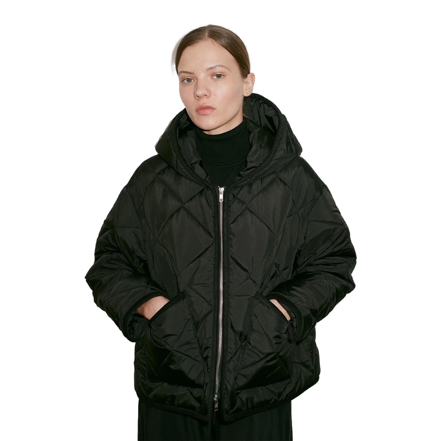 Lavenham Big Quilt Zipped Craydon Womens Jakke Sort - modostore.no