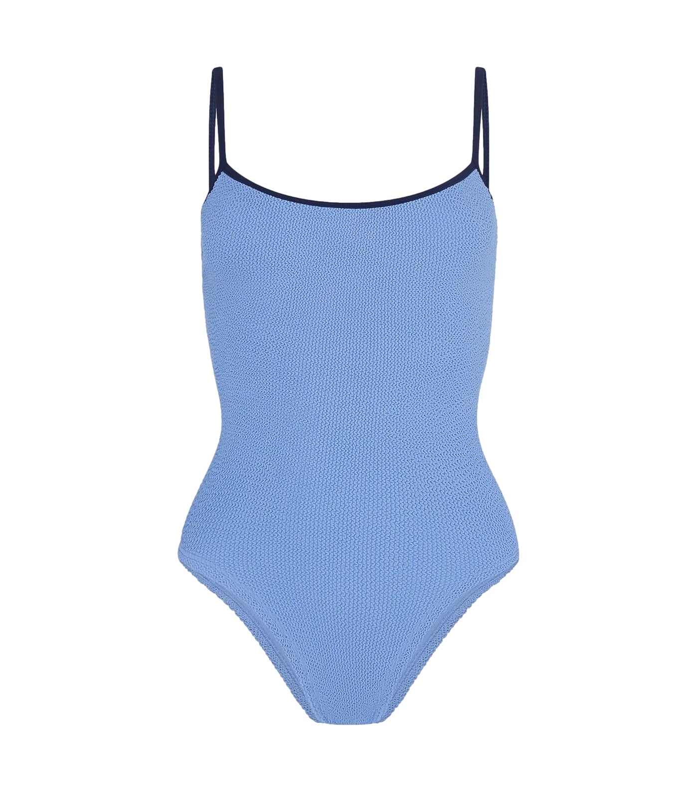 Hunza G Pamela Swim Contrast Crinkle Badedrakt Lyseblå/Navy