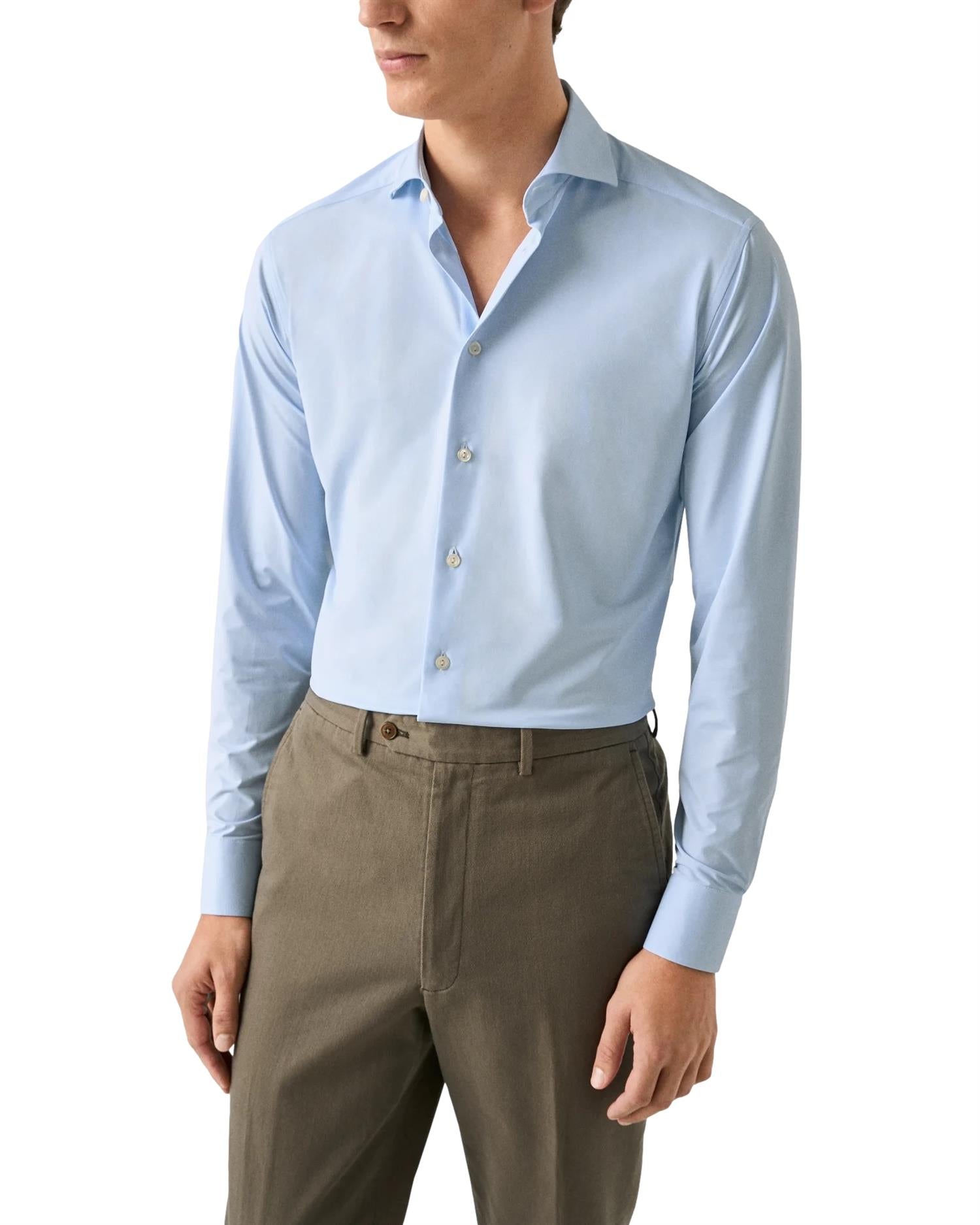 Eton Light Blue Four-Way Stretch Shirt Skjorte Lyseblå - modostore.no