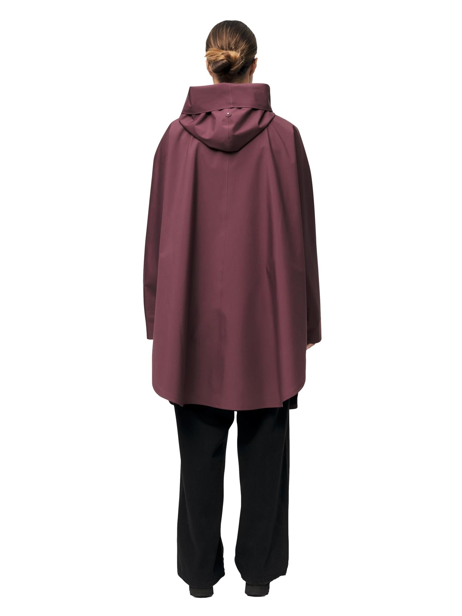 Blæst Bergen Poncho Late Dawn Jakke Vinrød - modostore.no
