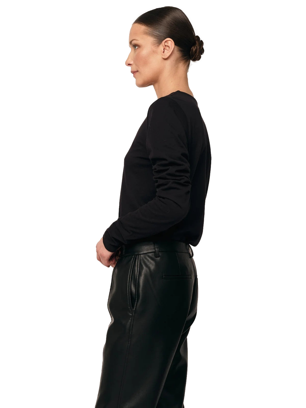 Once Untold Elfreda Ruched Top Topp Sort - modostore.no
