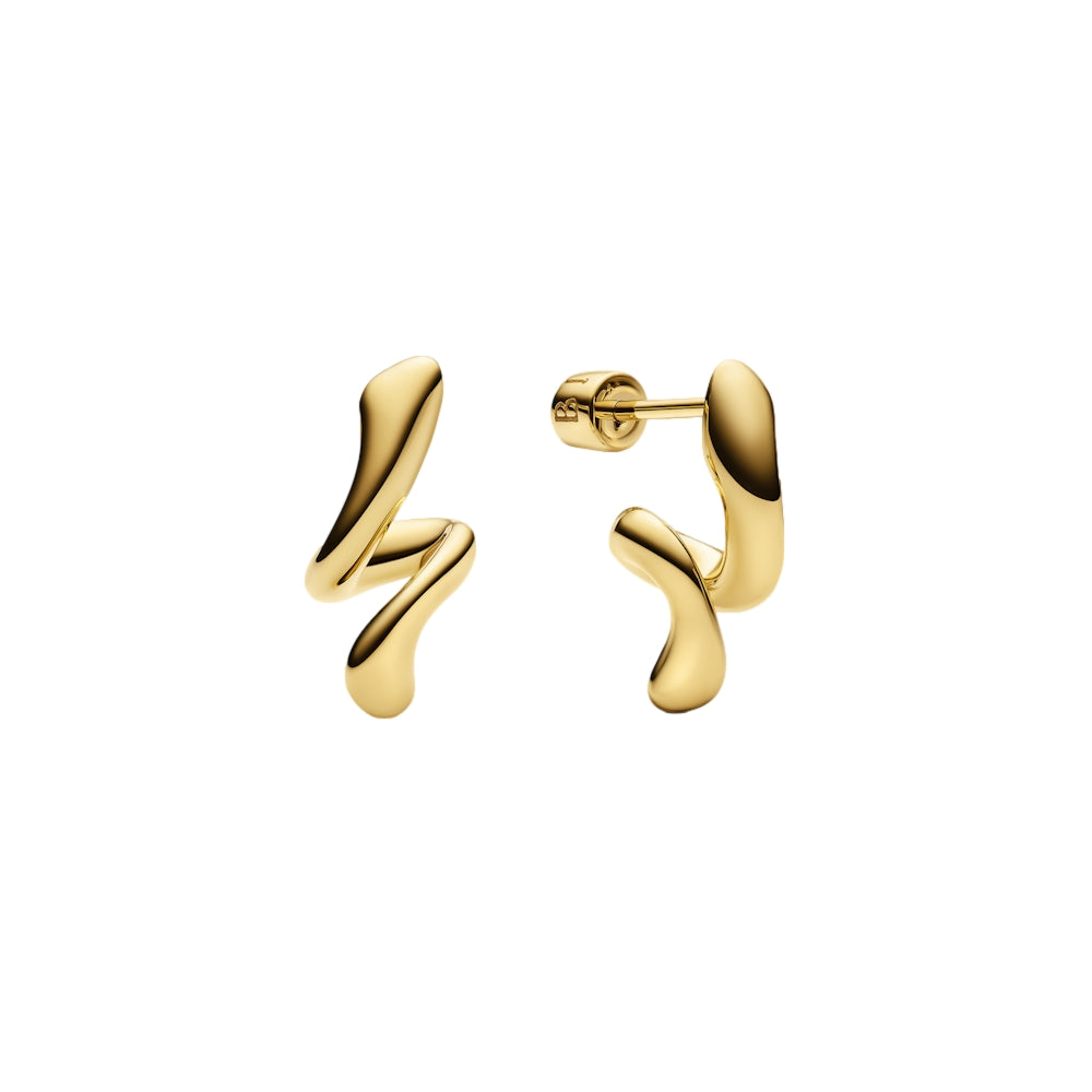 Maria Black Coil Curl Studs Pair Øredobber Gull - modostore.no
