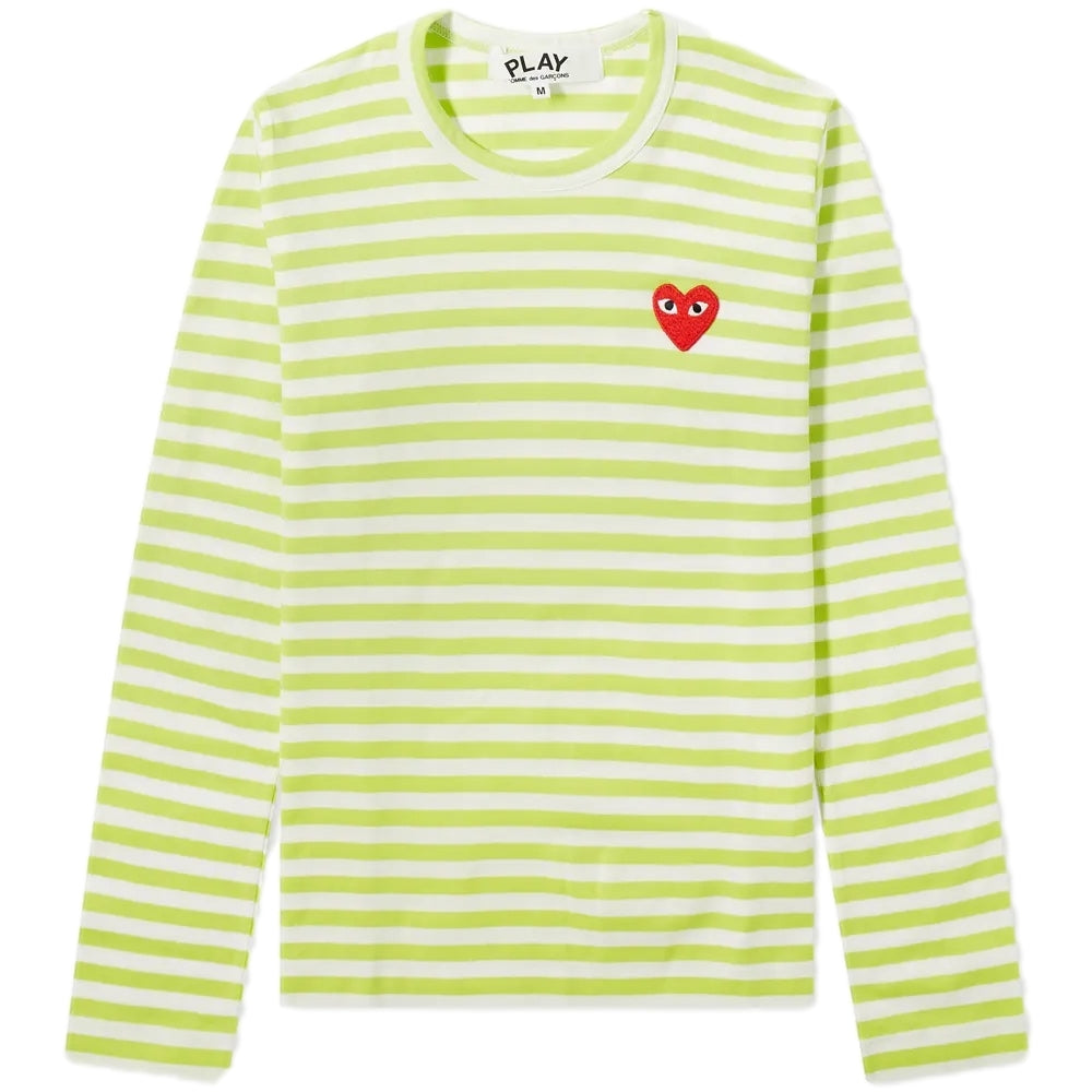 Comme des Garcons Play Ladies T-shirt Long Sleeve Genser Lysegrønn - modostore.no