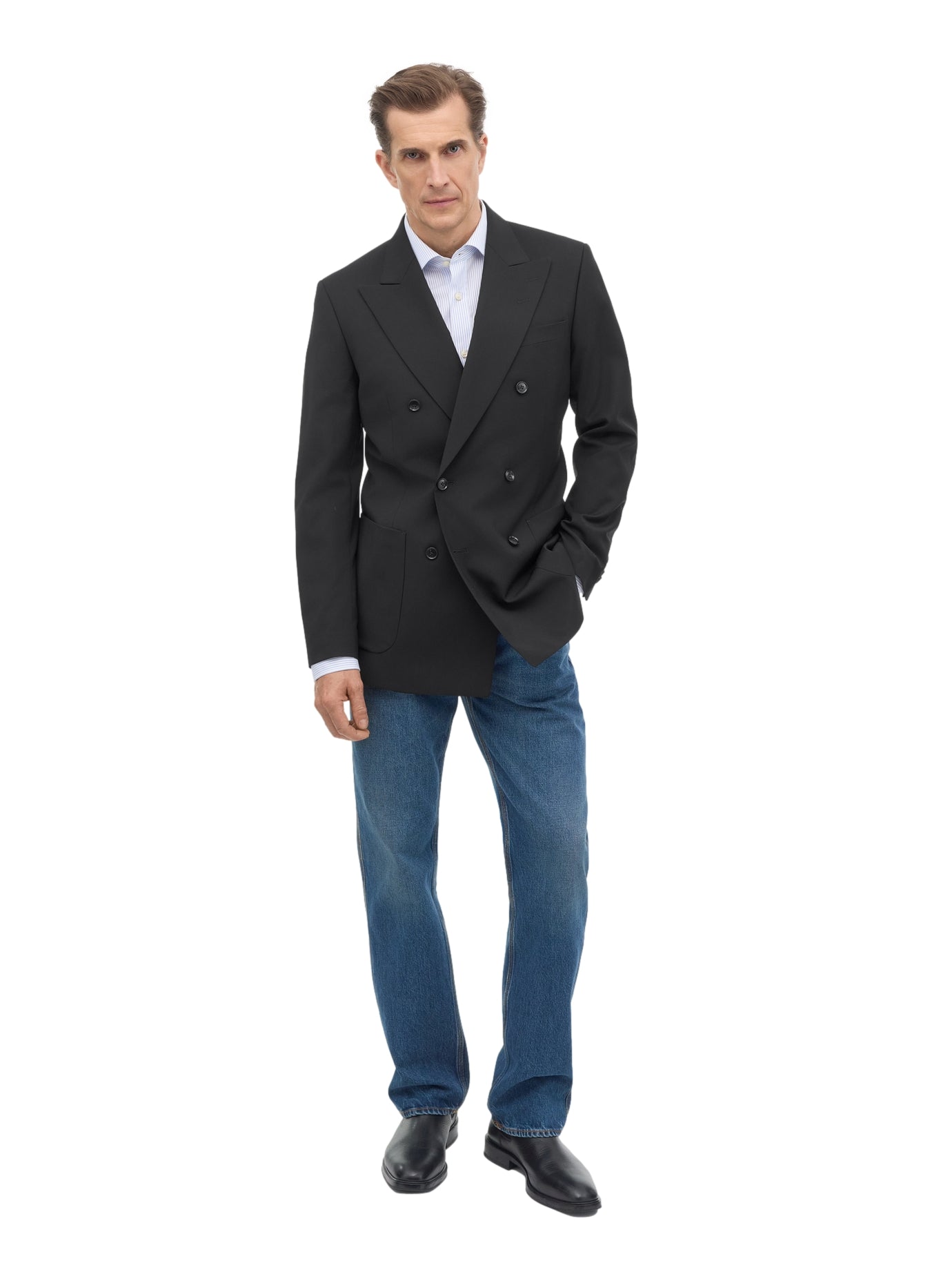 Tiger of Sweden Joachim RWS Double-Breasted Jacket Dressjakke Sort