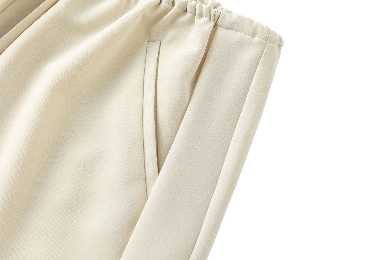 Viktoria Chan Esha Wide Leg Trousers Bukse Beige - modostore.no