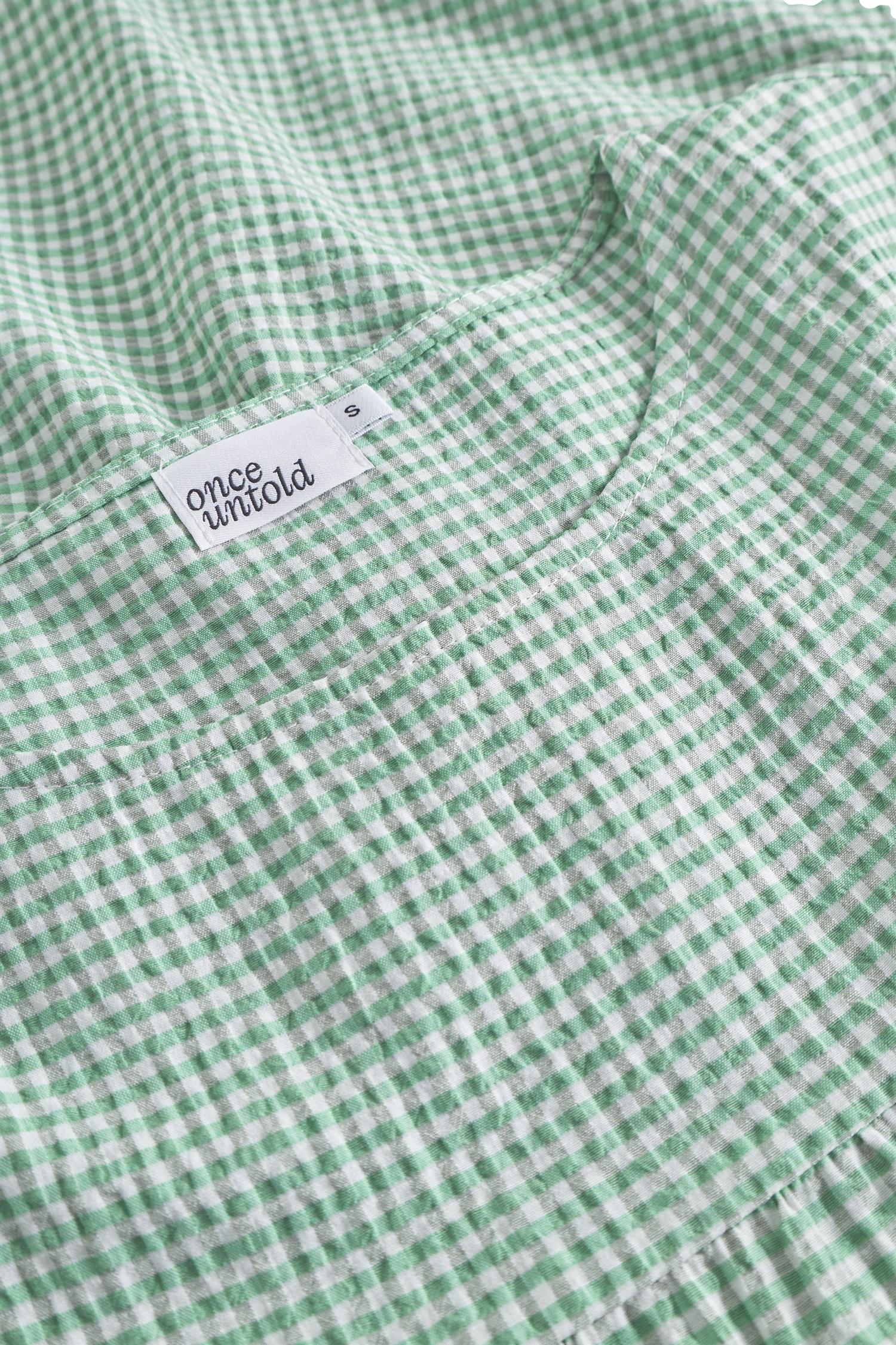 Once Untold Indiana Dress Kjole Hvit Og Grønn - modostore.no