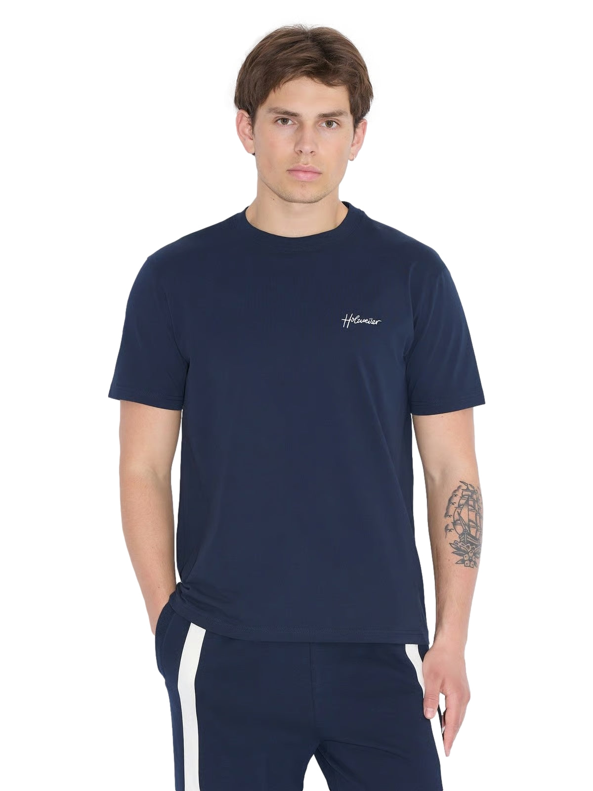 Holzweiler Tucker Embroidery Tee T-shirt Navy - modostore.no