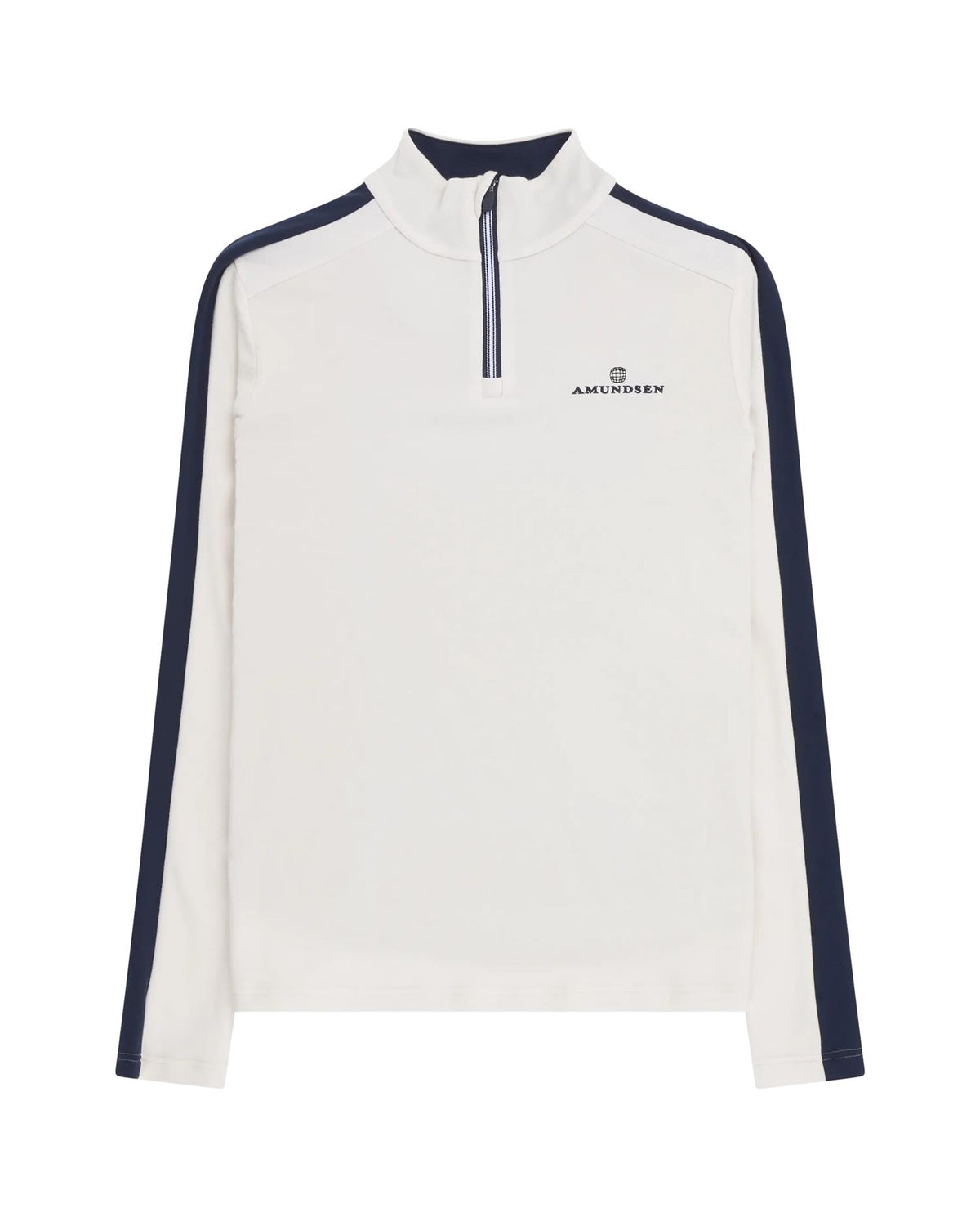 Amundsen 5Mila Half Zip Womens Stripe Genser Hvit Og Mørkeblå