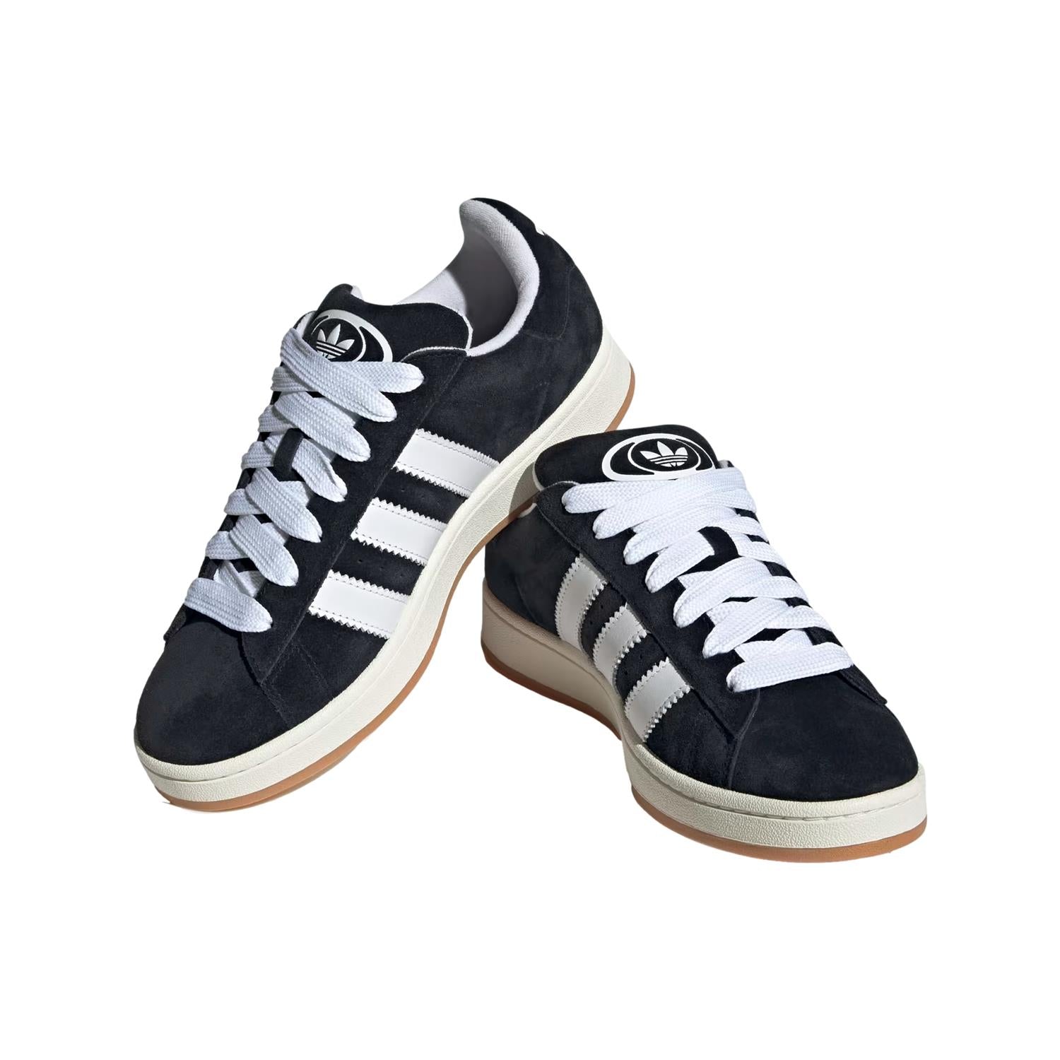 Sort Adidas Campus 00s sko med klassisk design, synlig med lær og gummisåle, perfekt for casual bruk.