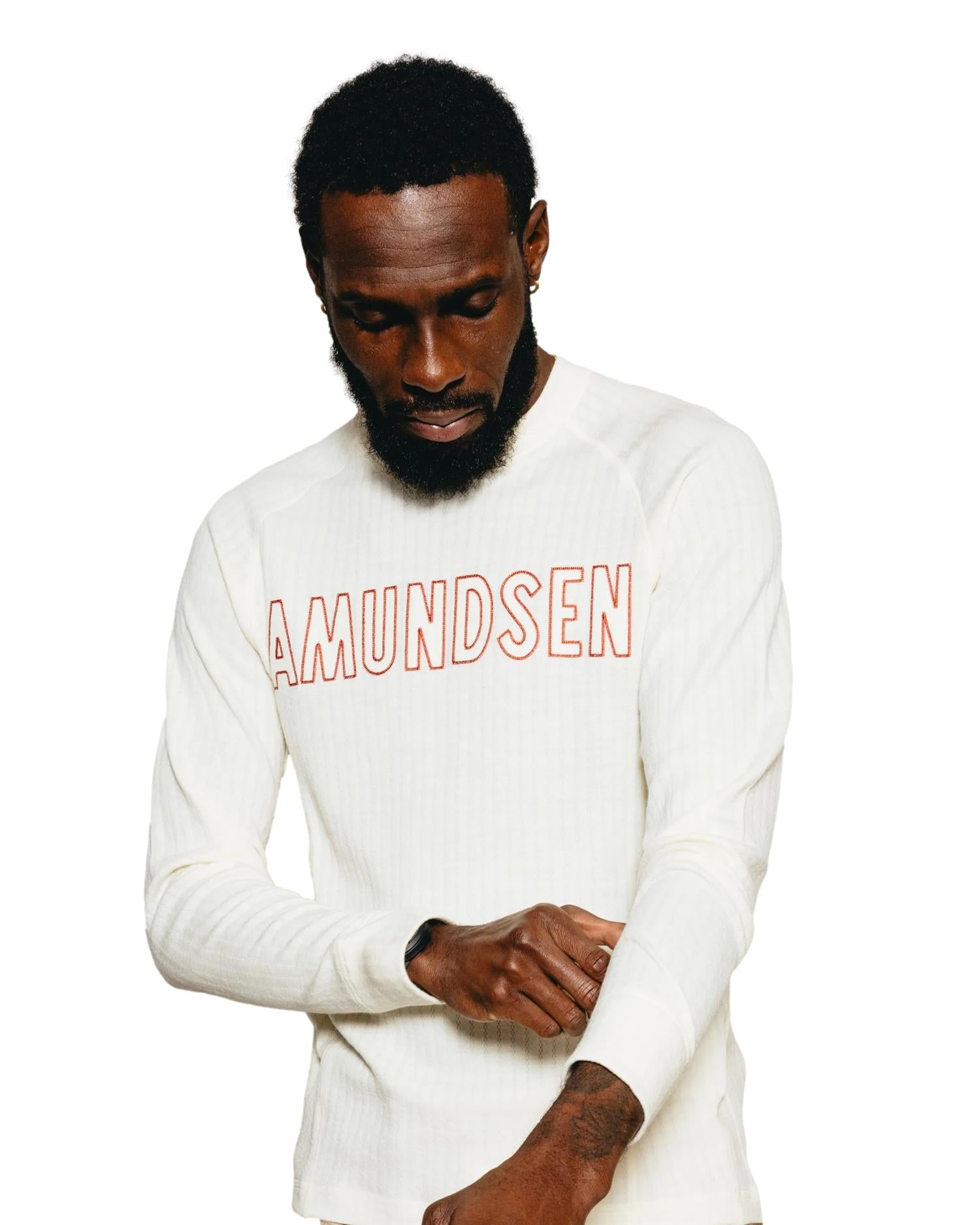 Amundsen Hero's Hide Crew Neck Mens Ullundertøy Off-White - modostore.no