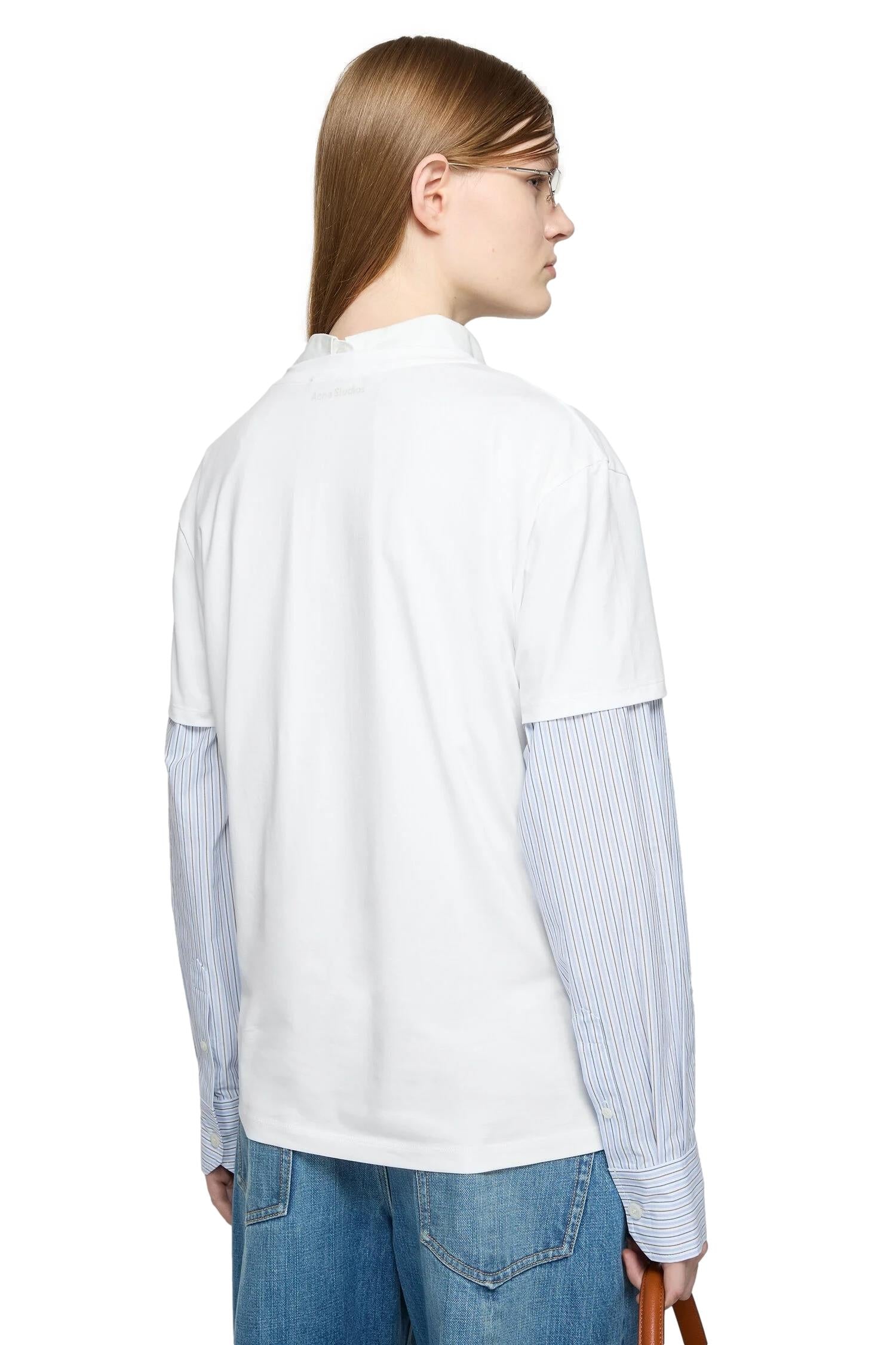 Acne Regular Fit Face T-Shirt T-shirt Hvit - modostore.no