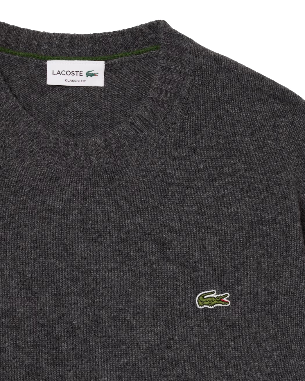 Lacoste Wool Crew Neck Sweater Genser Mørkegrå