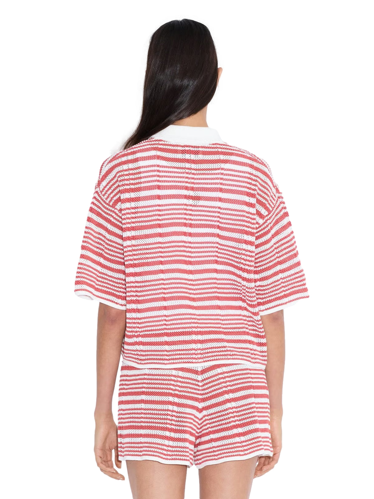 Holzweiler Kelp Striped Shirt T-shirt Hvit Og Rød - modostore.no