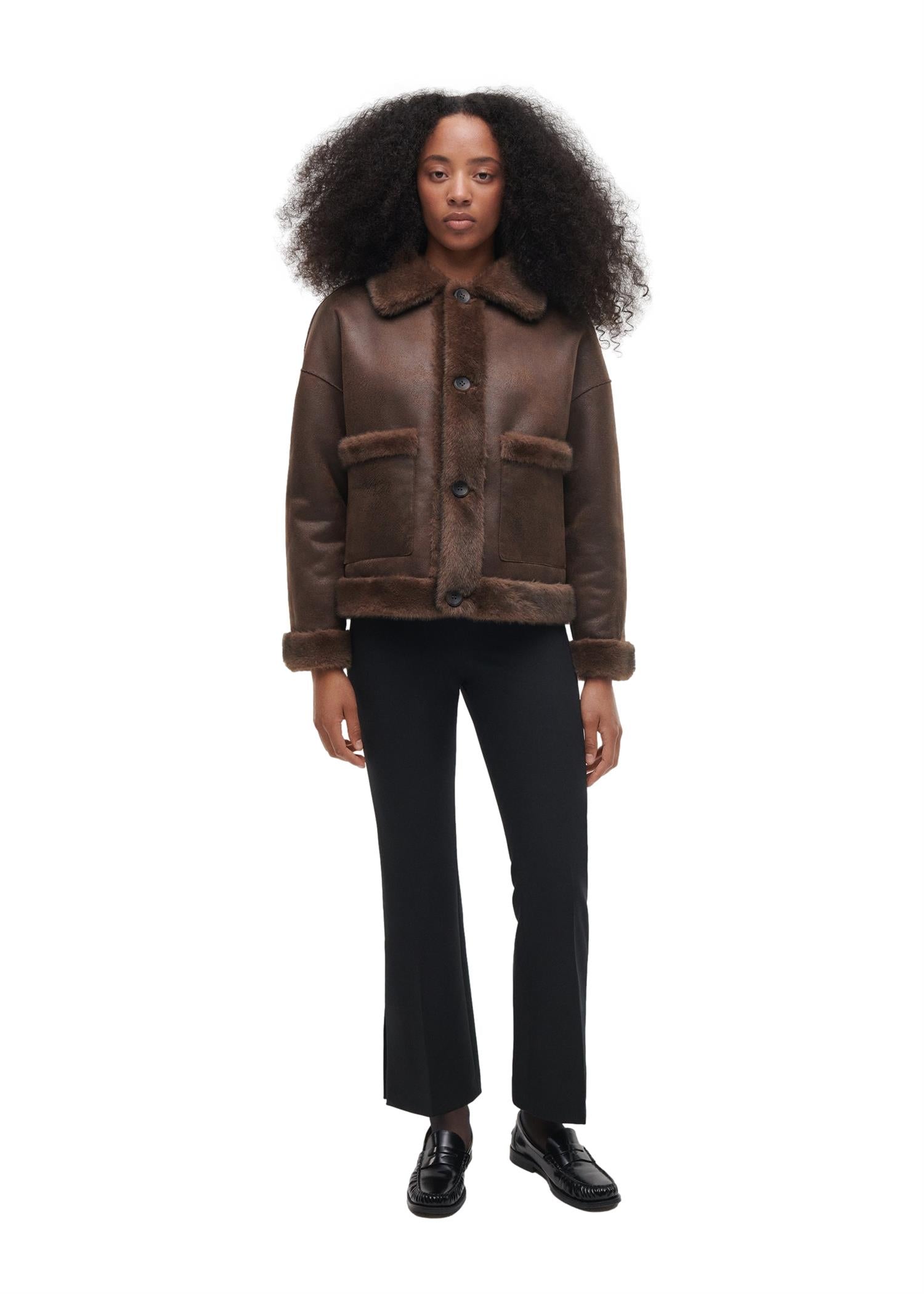Studio AR Faje Faux Mink Jakke Brun