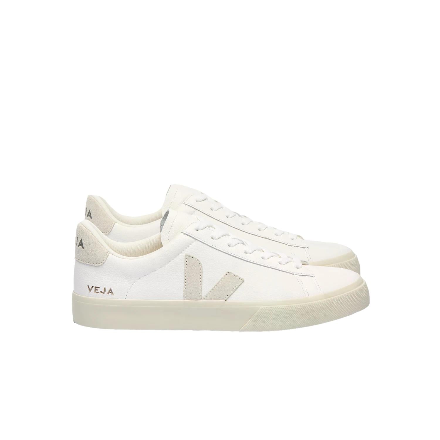 Veja Campo Extra White Natural Suede Sko Hvit Og Beige