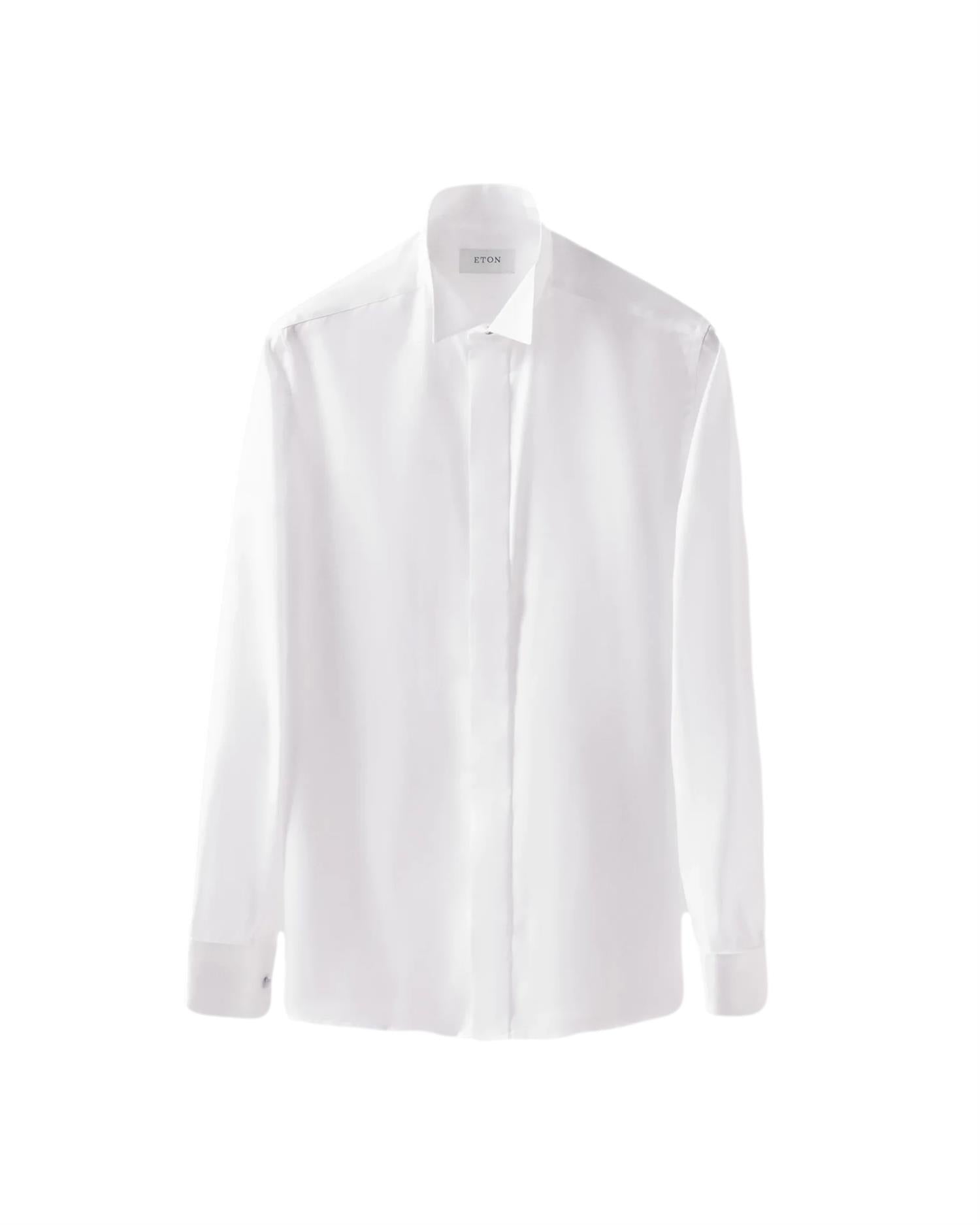 Eton 3000 Slim Evening Wing Collar Skjorte Hvit - modostore.no