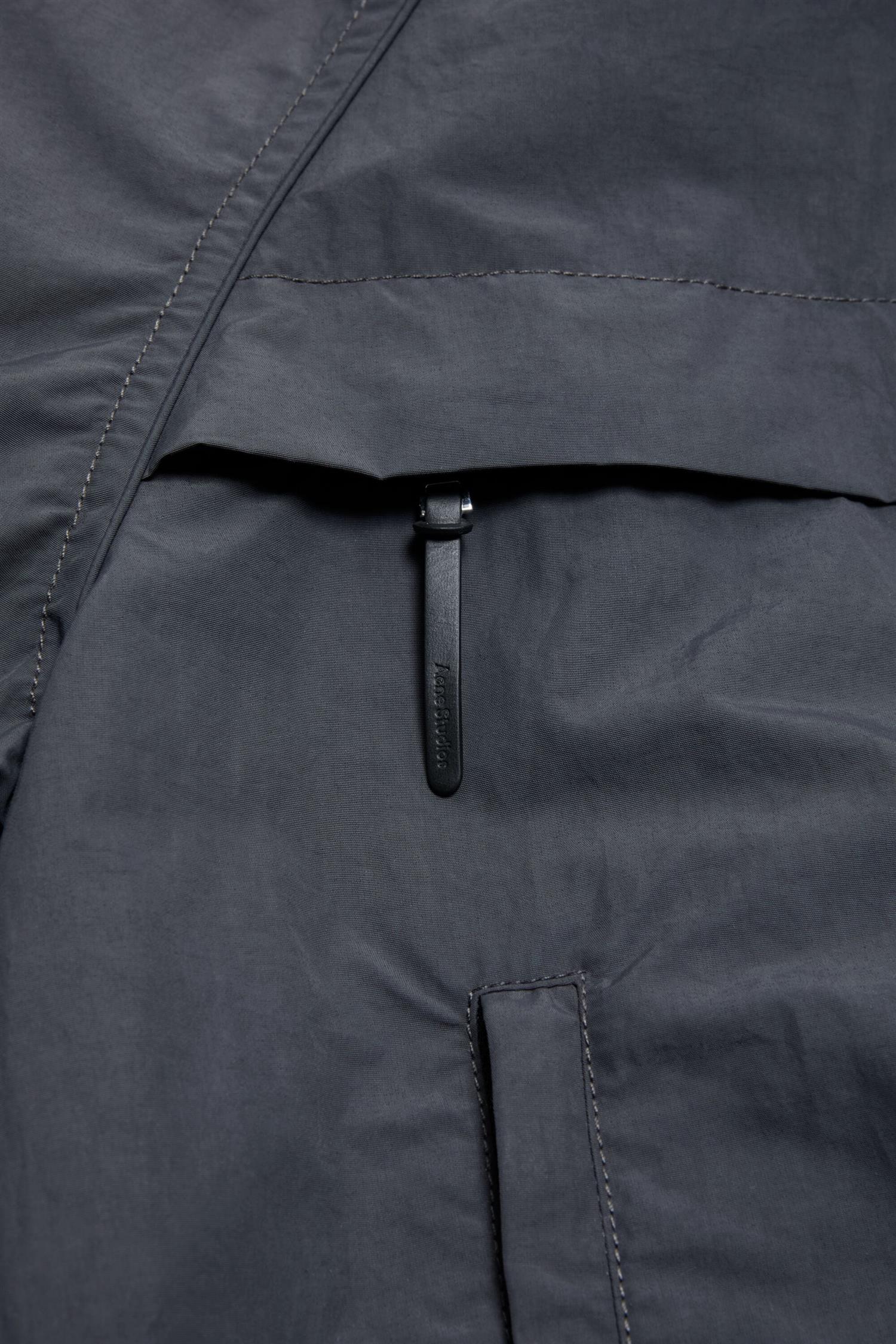 Acne Nylon Logo Jacket Jakke Mørkegrå