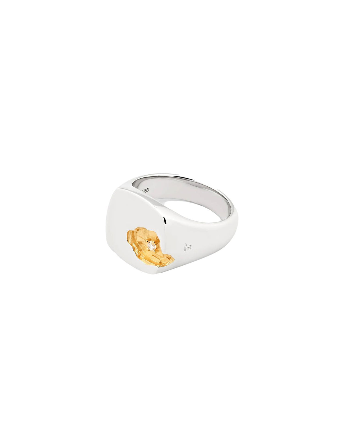 Tom Wood Mined Ring Large Diamond Ring Sølv