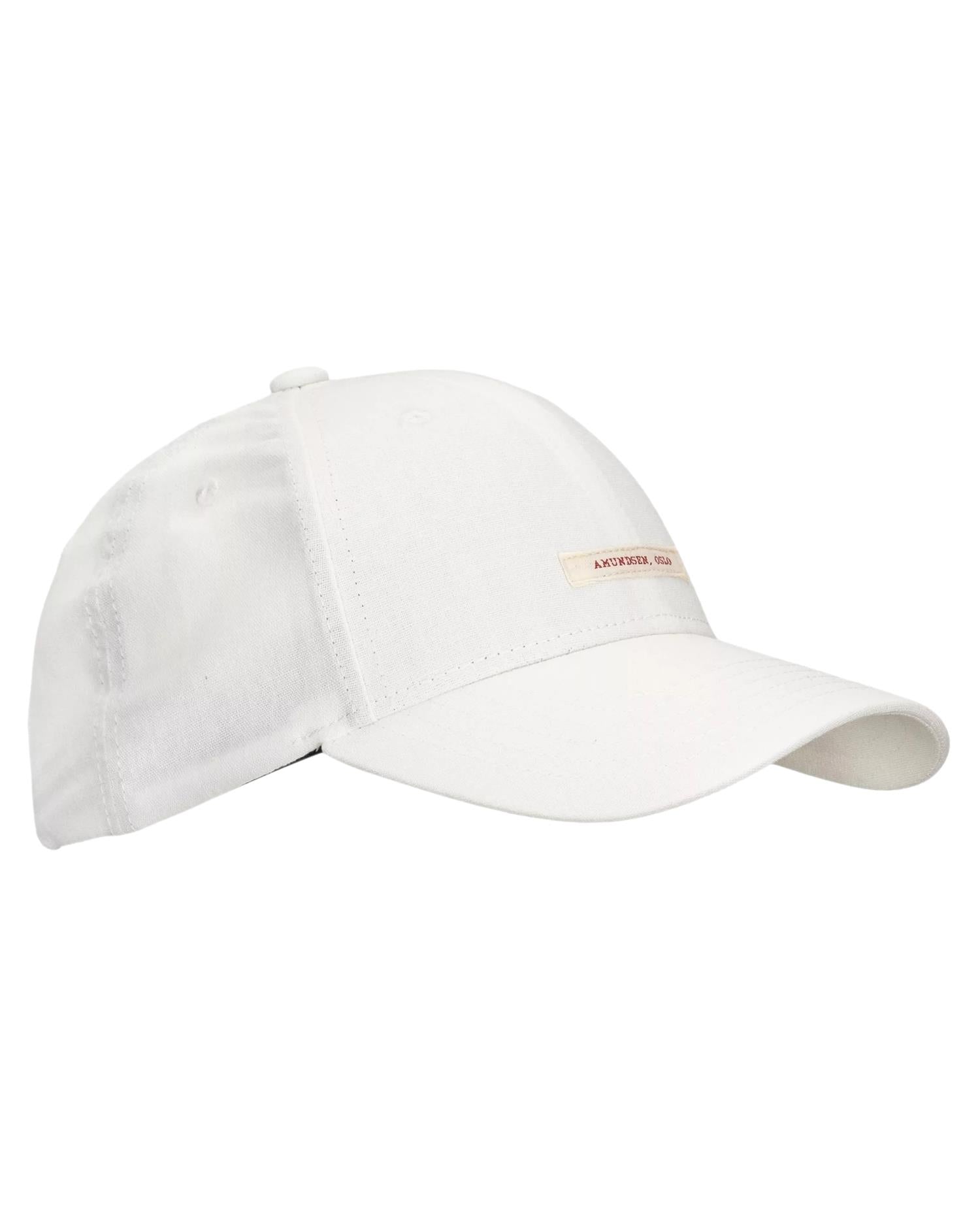 Amundsen Linen Patch Cap Caps Hvit - modostore.no