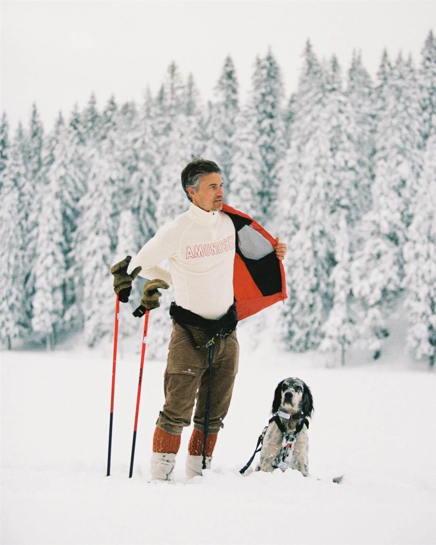 Amundsen Hero's Hide Half Zip Mens Ullundertøy Off-White