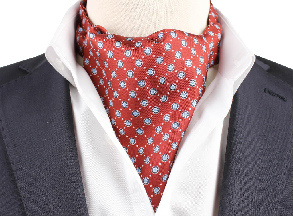 Manzini Montecristo Silk Ascot Halstørkle Bordeaux