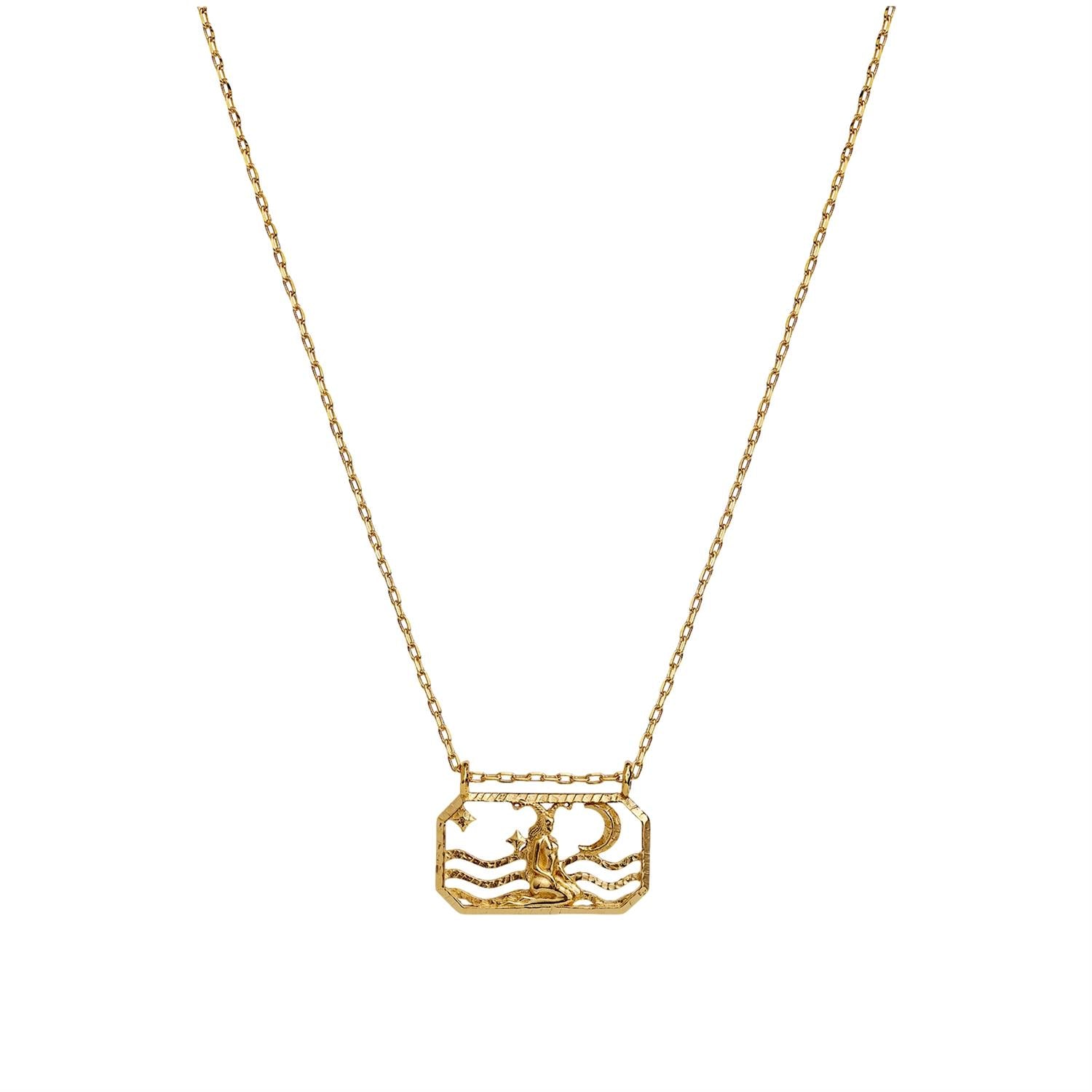 Maanesten Zodiac Capricorn Necklace Steinbukk Smykke Gull - modostore.no