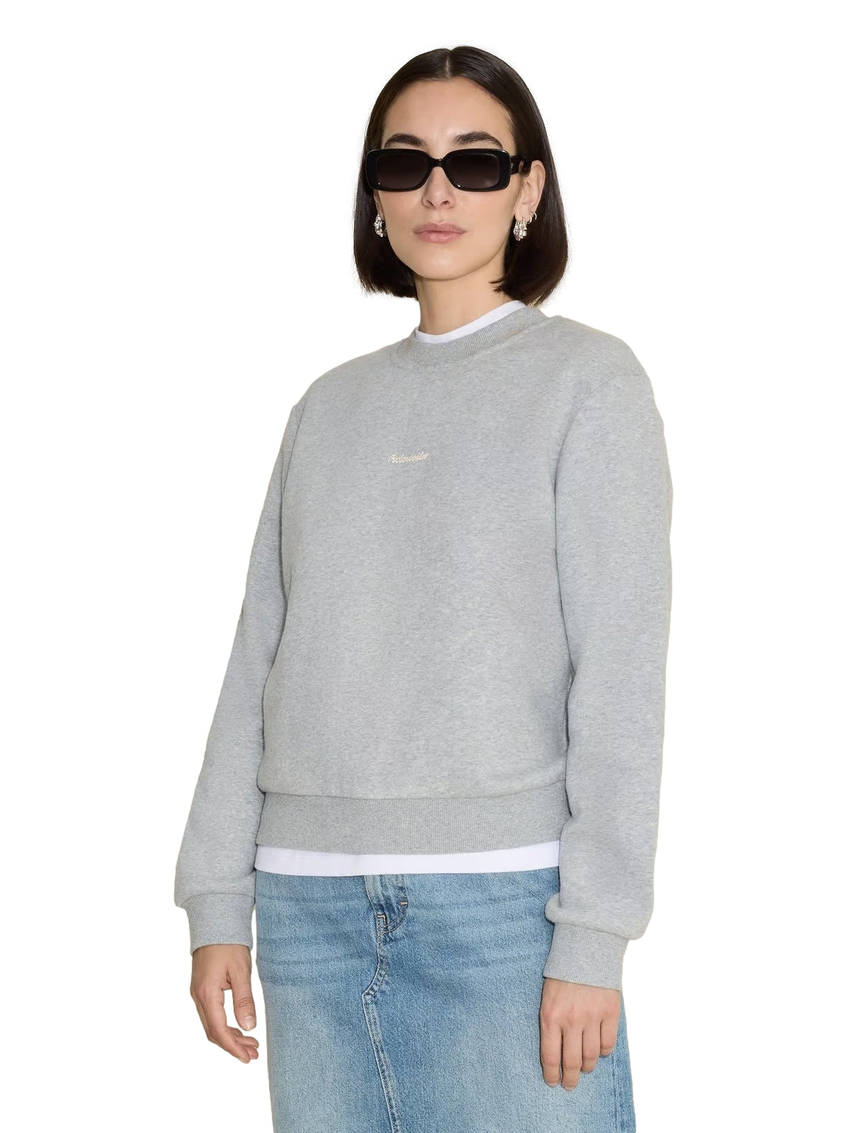 Holzweiler W Regular Crew Genser Lys Grå Melert - modostore.no