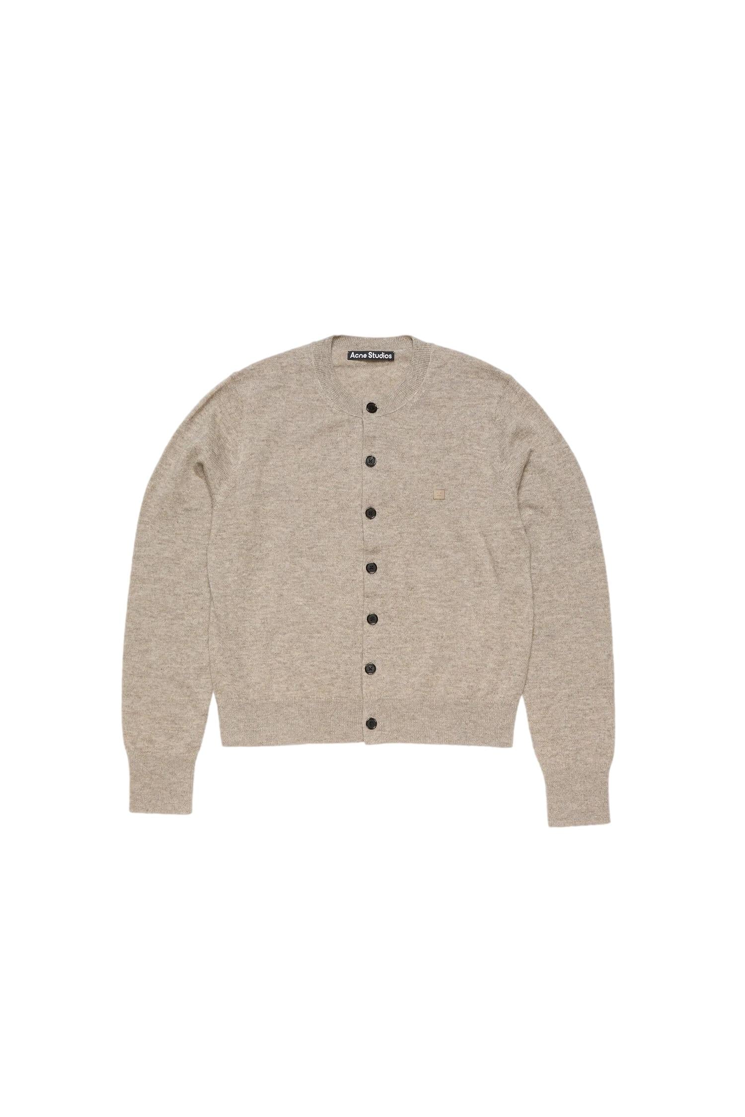 Acne Cadigan Yak Wool - Fitted Fit Cardigan Beige - modostore.no