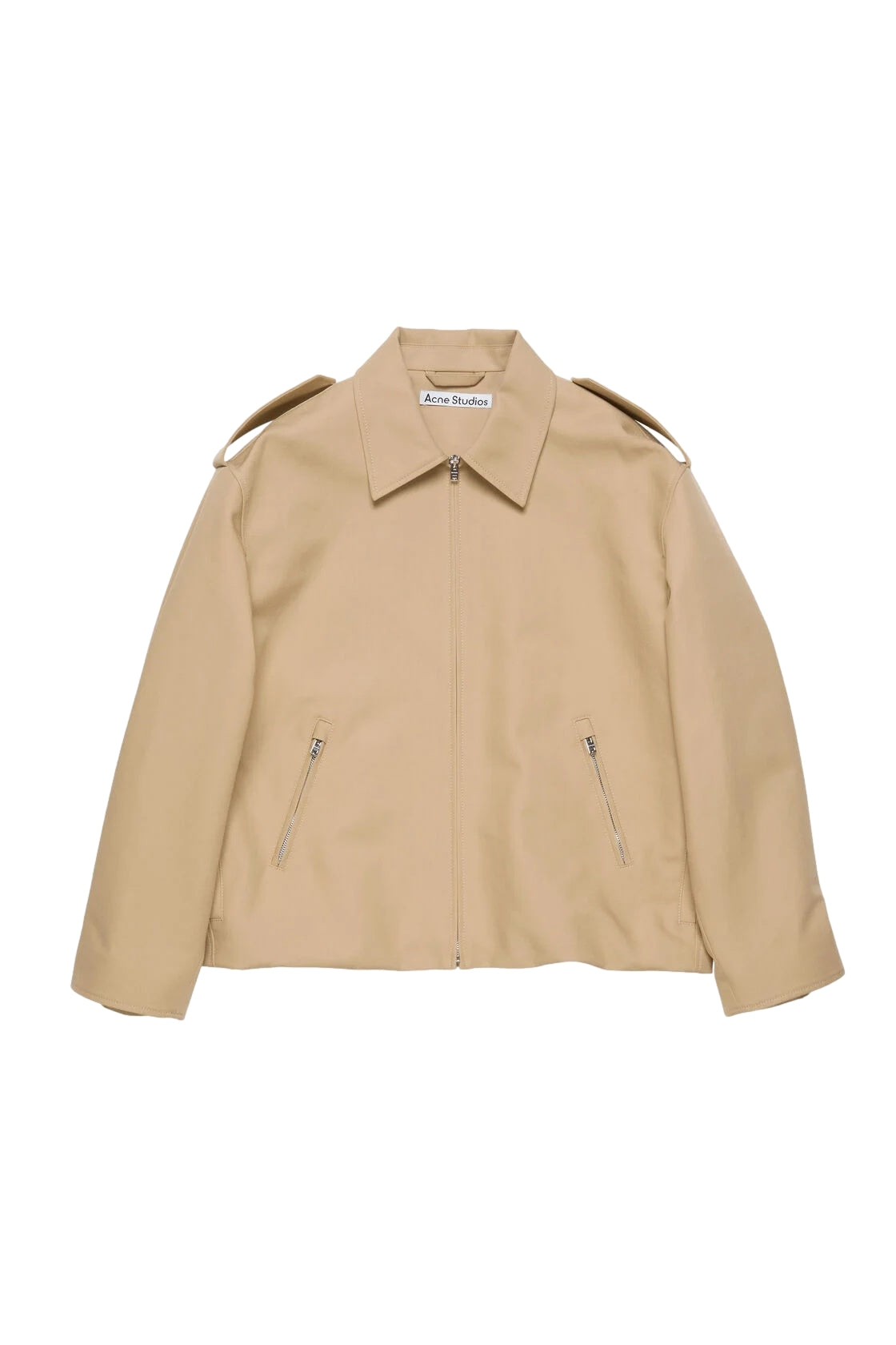 Acne Cotton Satin Jacket Jakke Beige - modostore.no