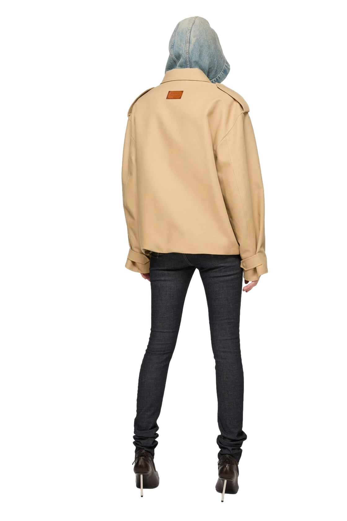 Acne Cotton Satin Jacket Jakke Beige - modostore.no