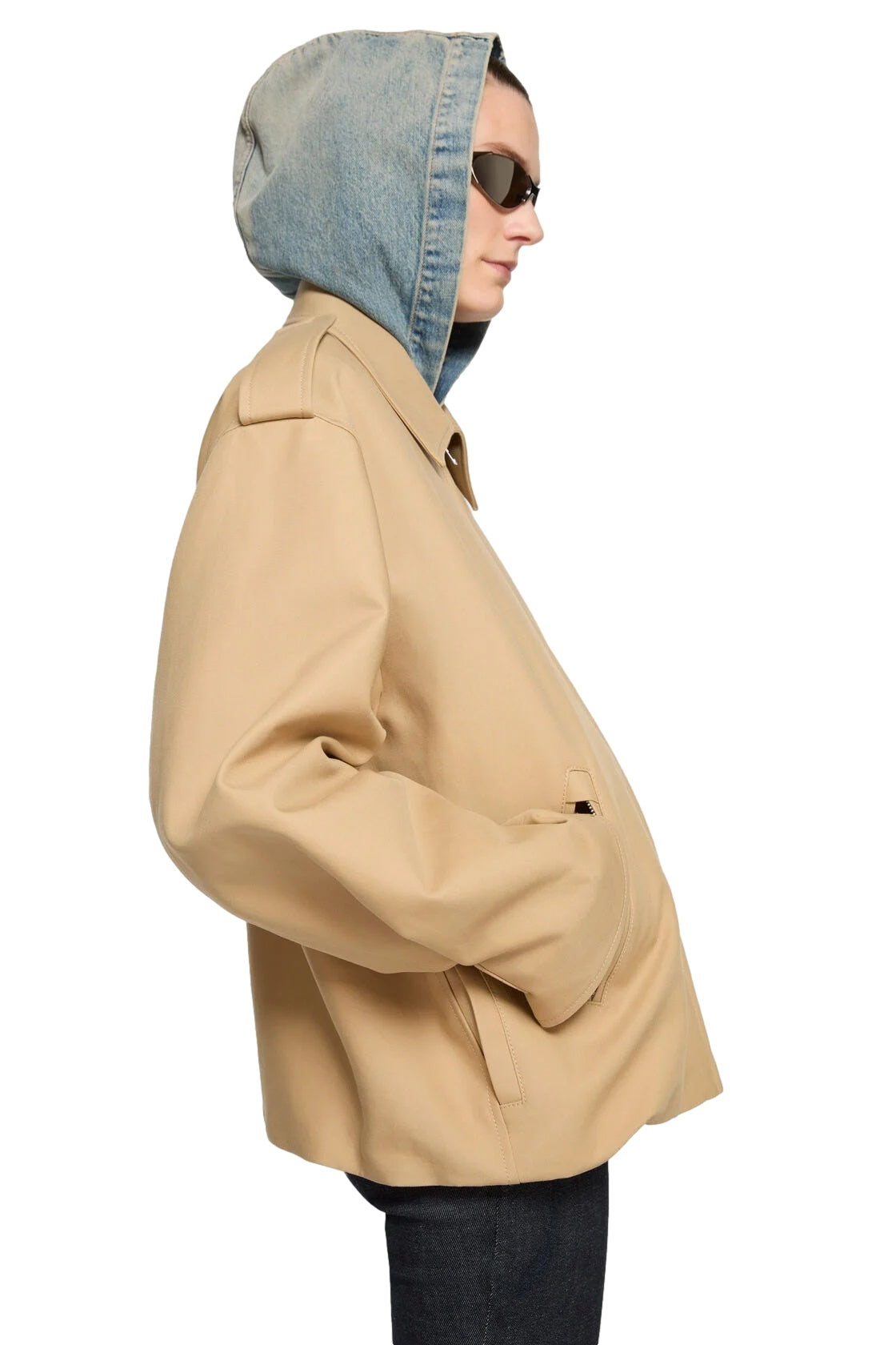 Acne Cotton Satin Jacket Jakke Beige - modostore.no