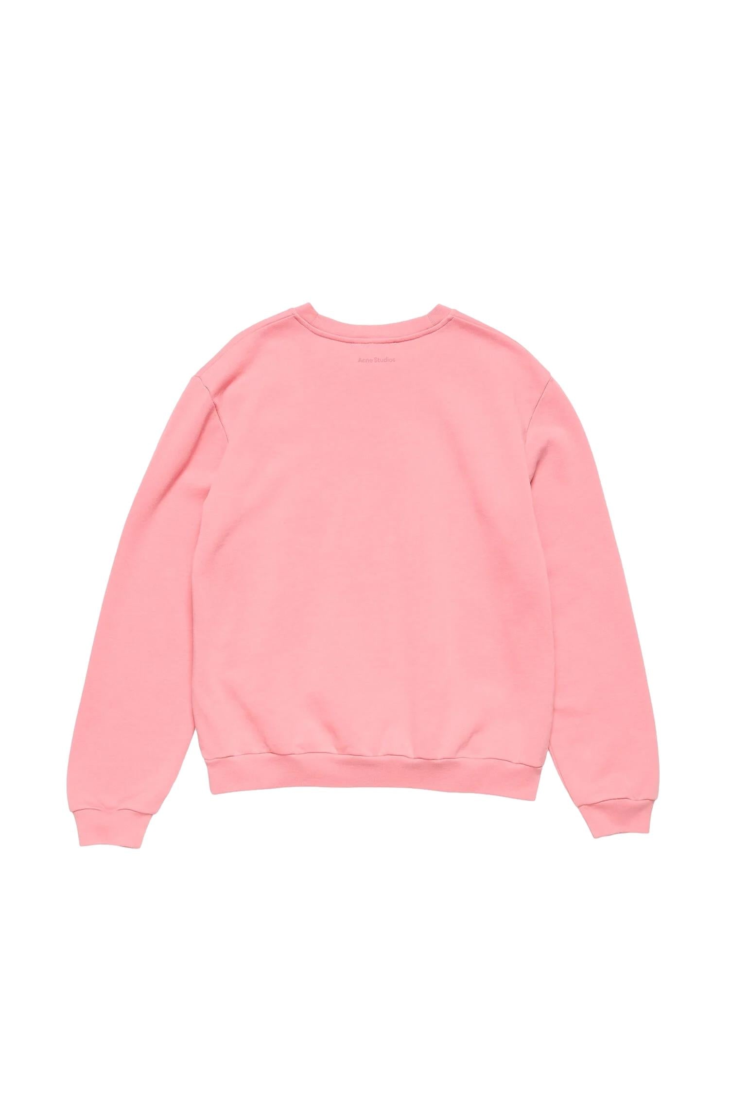Acne Face Crew Neck Fleece Sweater Genser Rosa - modostore.no
