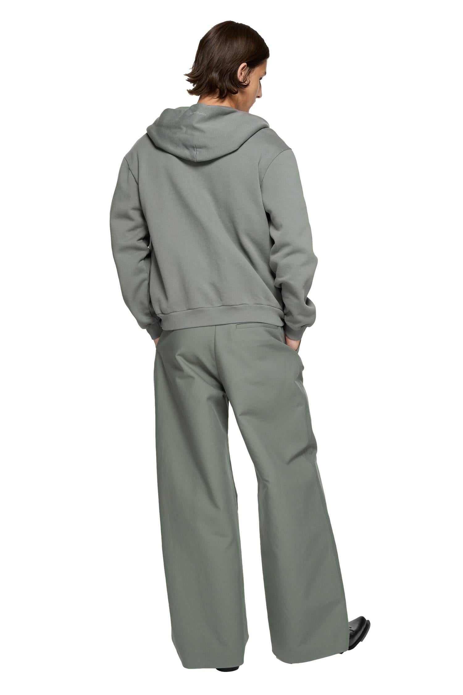 Acne Face Logo Zip-Up Hoodie Hettejakke Gråblå - modostore.no