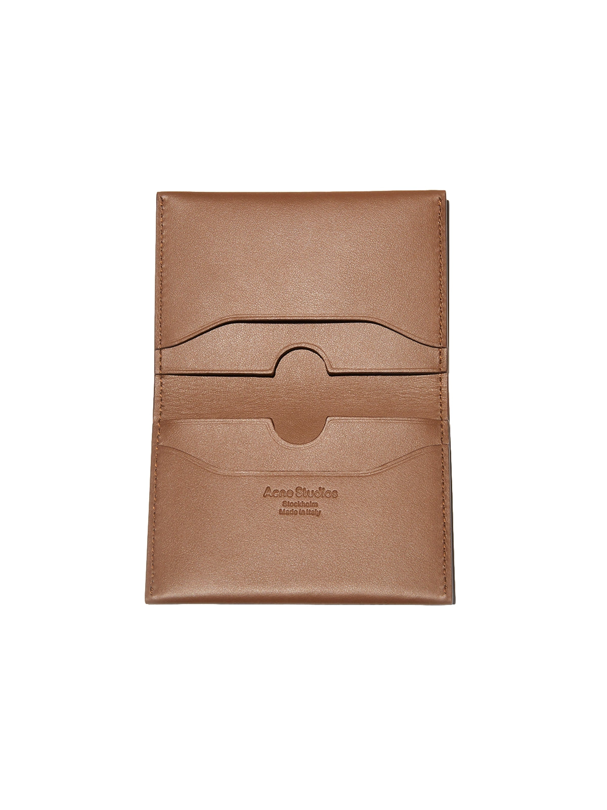 Acne Folded Leather Wallet Lommebok Brun - modostore.no