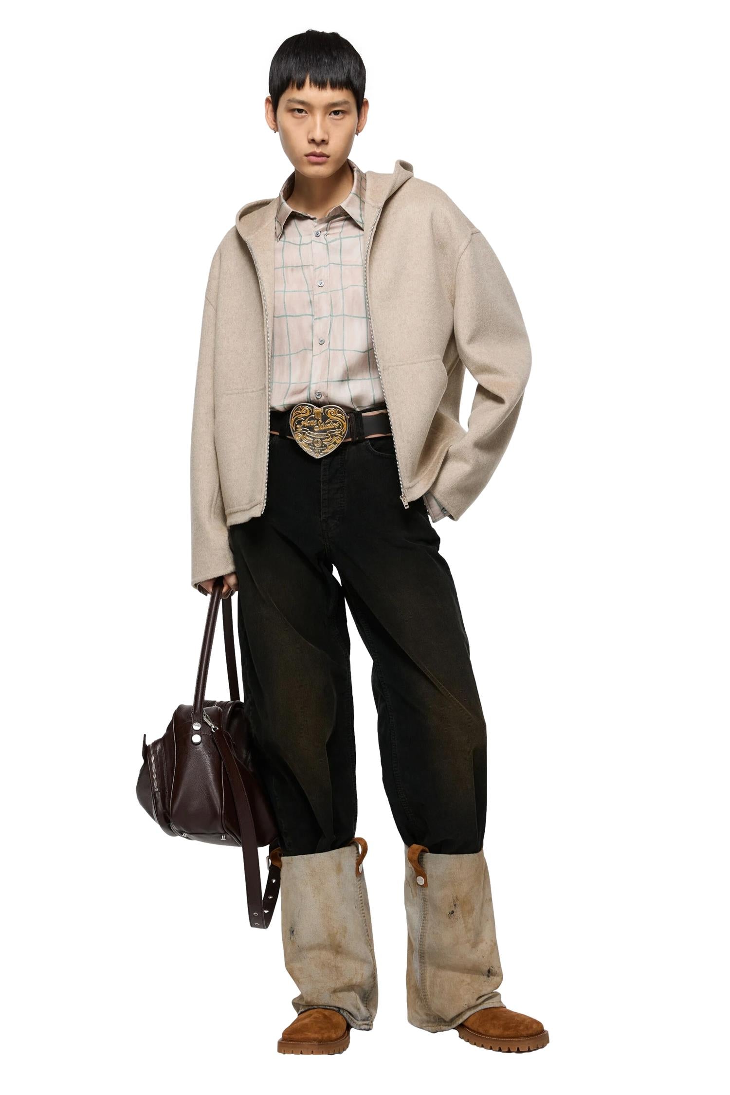 Acne Hooded Cashmere Jacket Jakke Beige - modostore.no