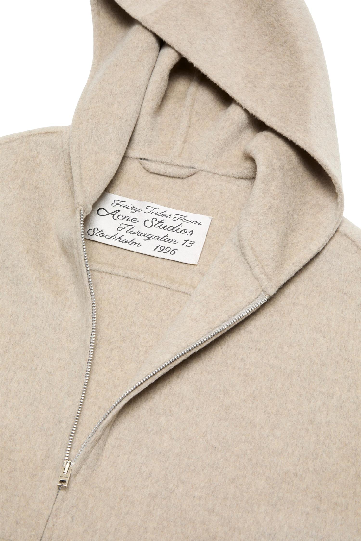 Acne Hooded Cashmere Jacket Jakke Beige - modostore.no