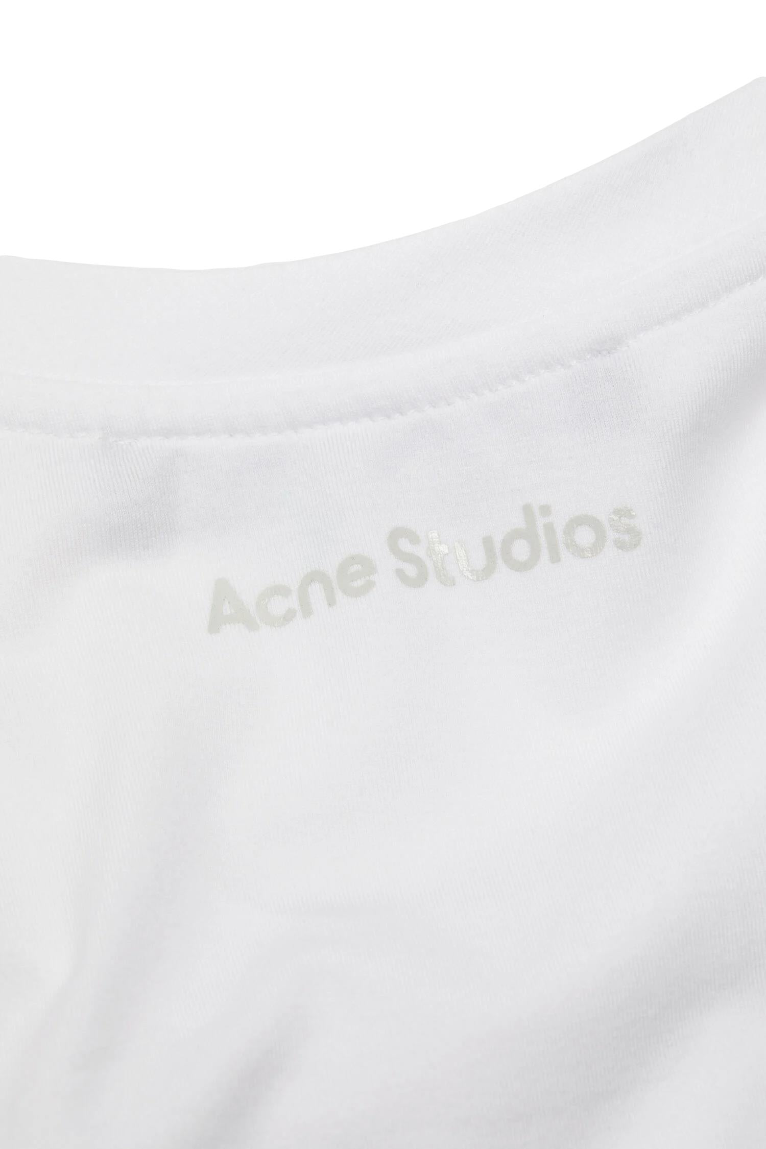 Hvit Acne Jersey singlet med ansiktsprint, komfortabel tank top i mykt jerseystoff, for avslappende hverdagsbruk.