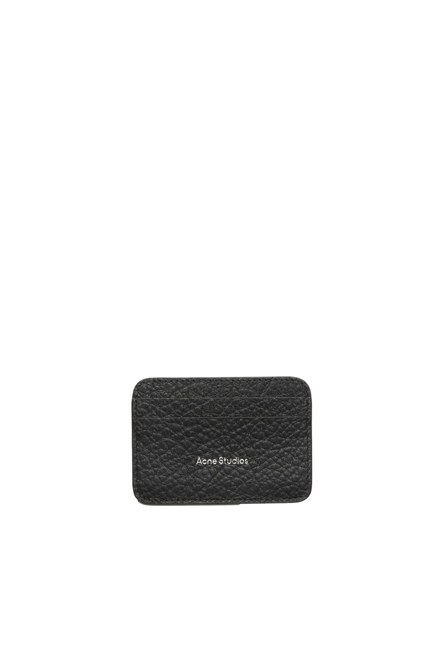 Acne Leather Card Holder Lommebok Sort - modostore.no