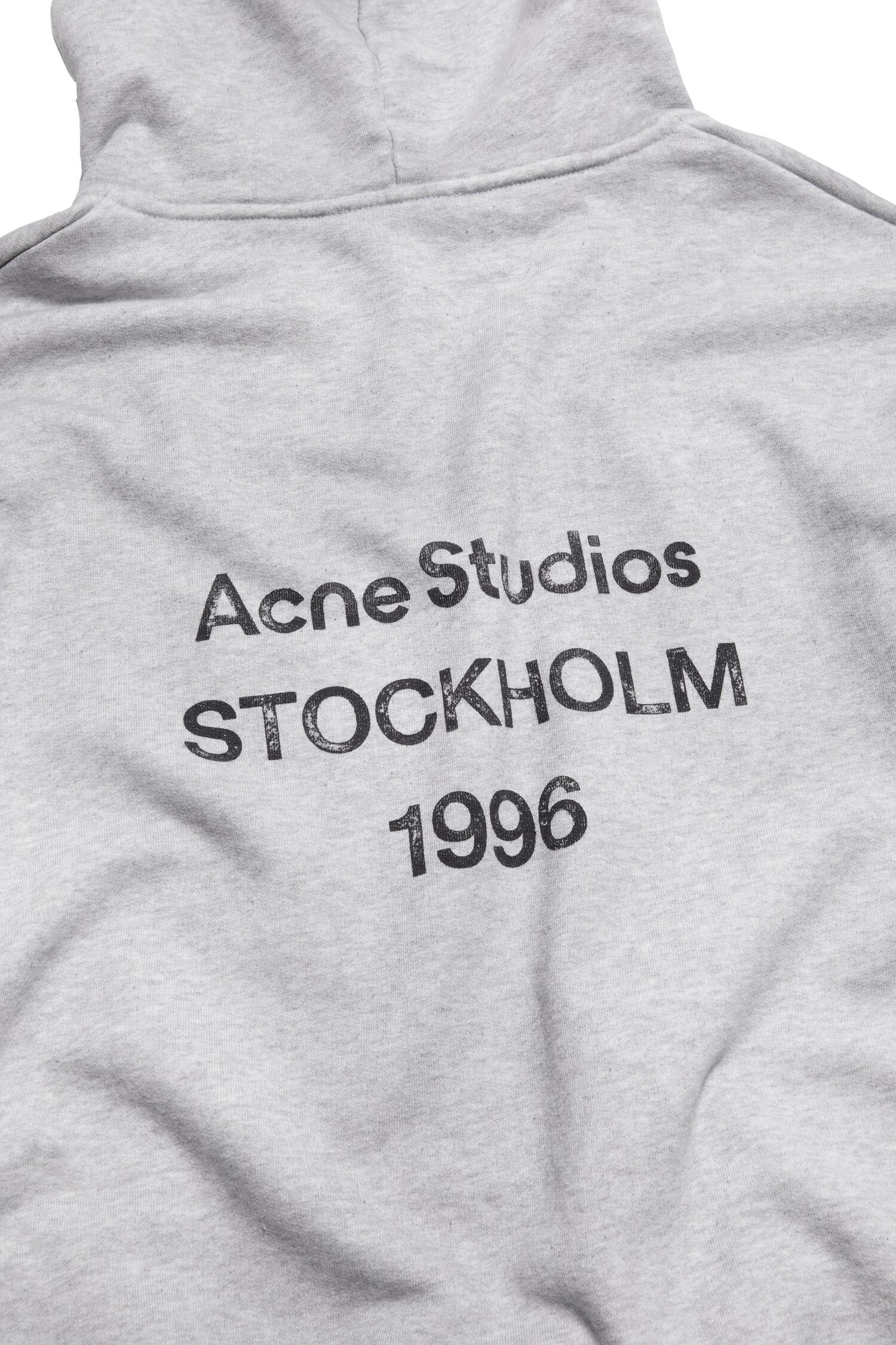 Acne Logo Hooded Sweater Genser Grå - modostore.no
