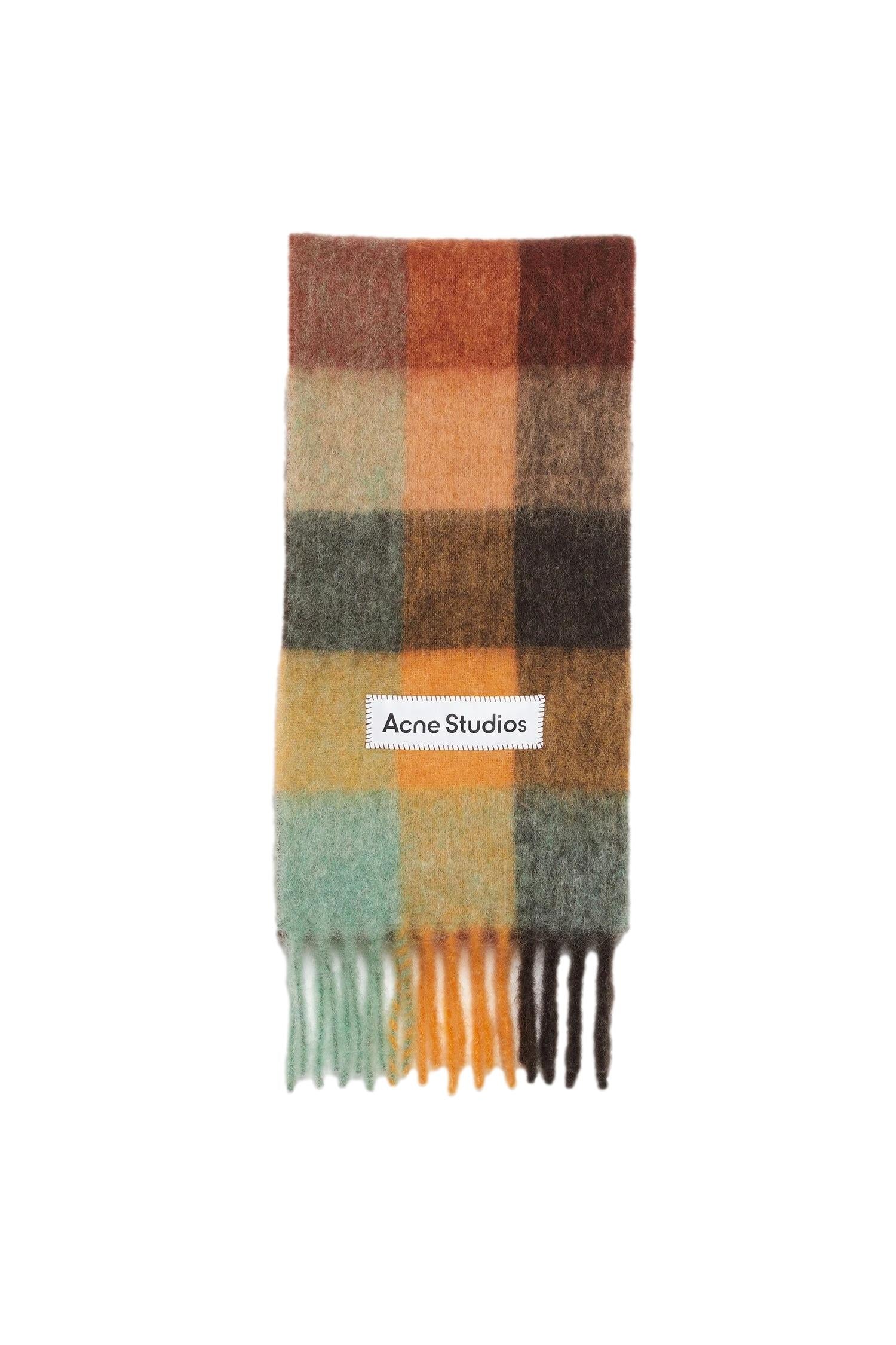 Acne MOHAIR CHECKED SCARF Skjerf Mønster - modostore.no