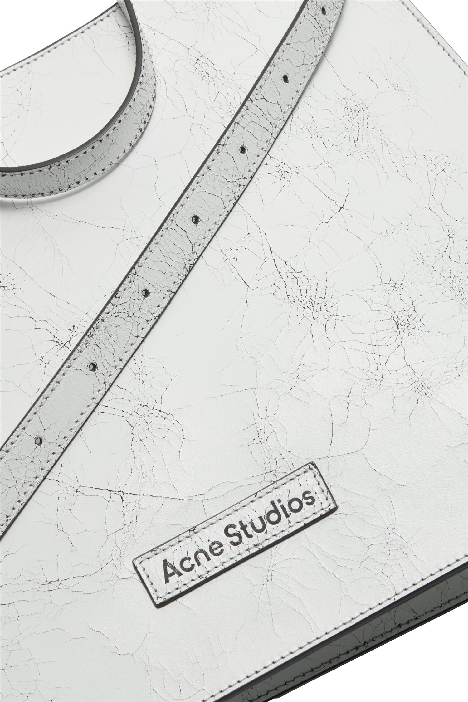 Acne Platt Shoulder Bag Veske Hvit Mønster - modostore.no