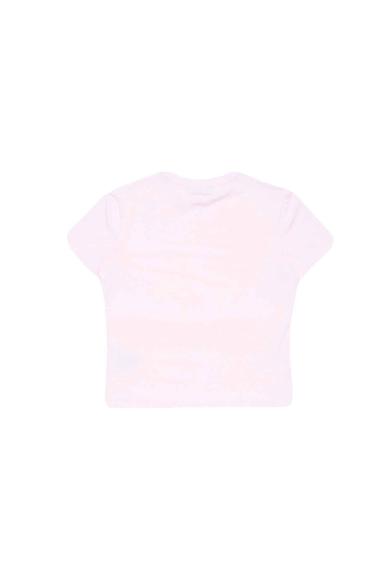 Acne Regular Fit Face T-Shirt T-shirt Lys Rosa - modostore.no