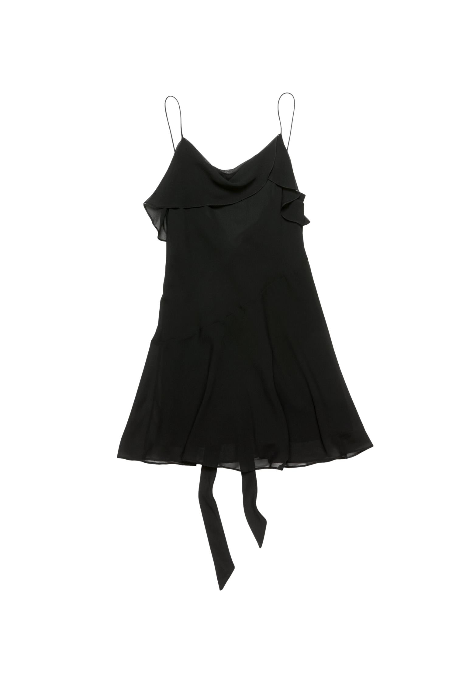 Acne Silk Dress Kjole Sort - modostore.no