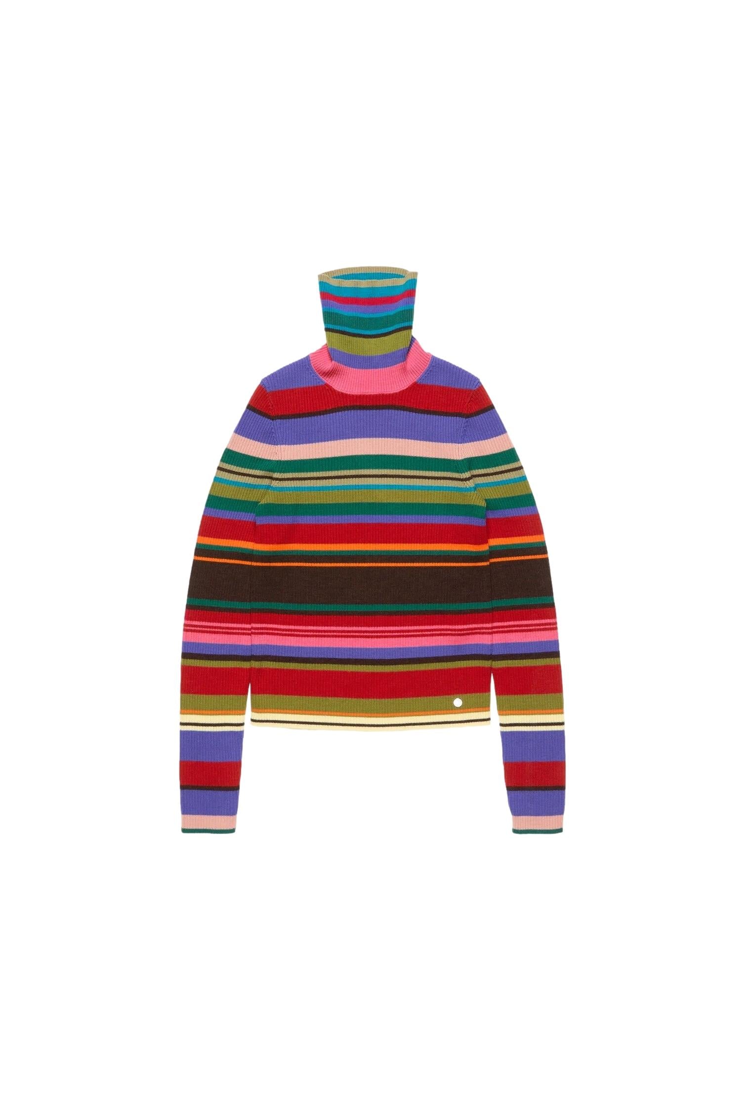 Acne Striped Wool Turtleneck Genser Multi - modostore.no