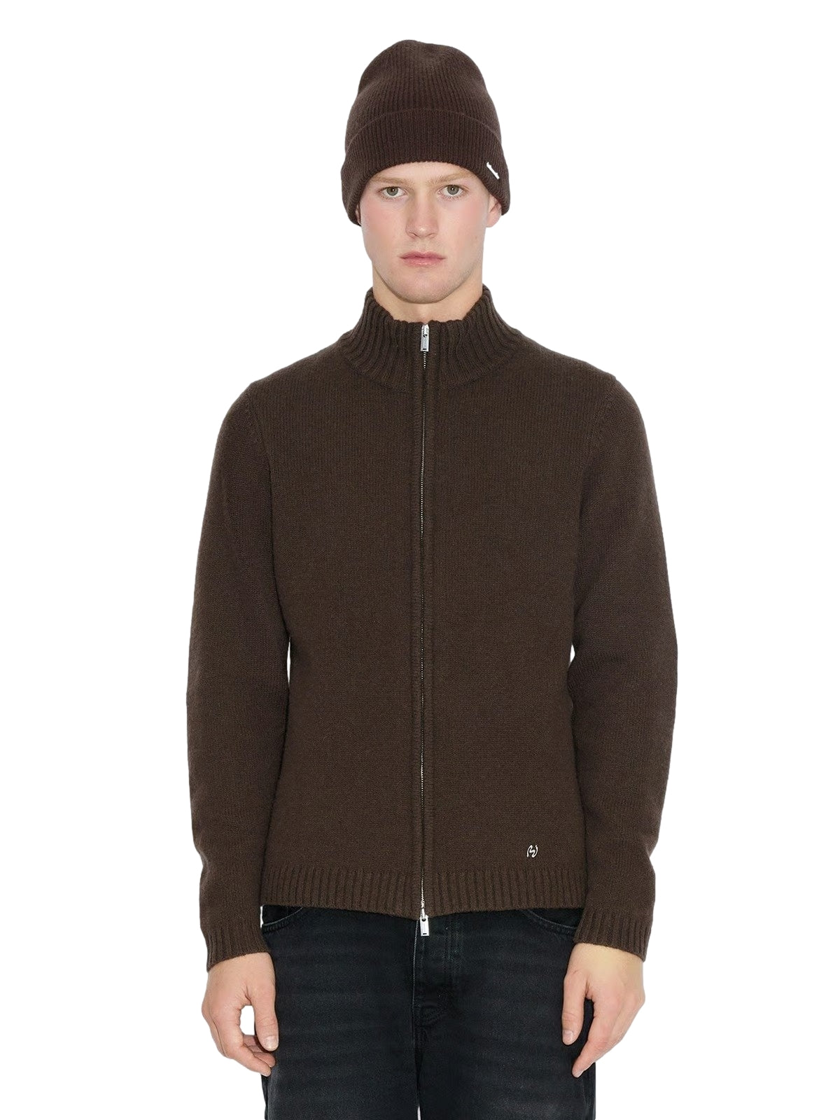 Holzweiler M Wool Zip Cardigan Cardigan Brun - modostore.no