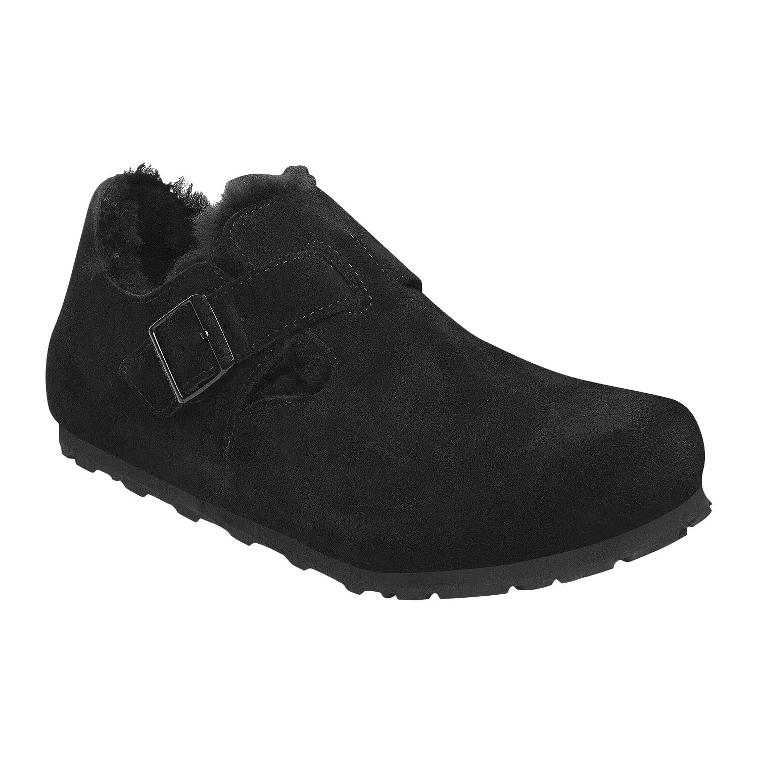 Birkenstock London Shearling Narrow Black Sko Sort - modostore.no