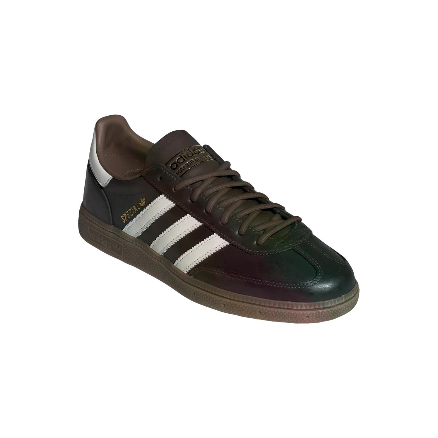 Adidas Handball Spezial sko i mørkebrun, sportssko med komfortabel design og god grep for håndballspillere.