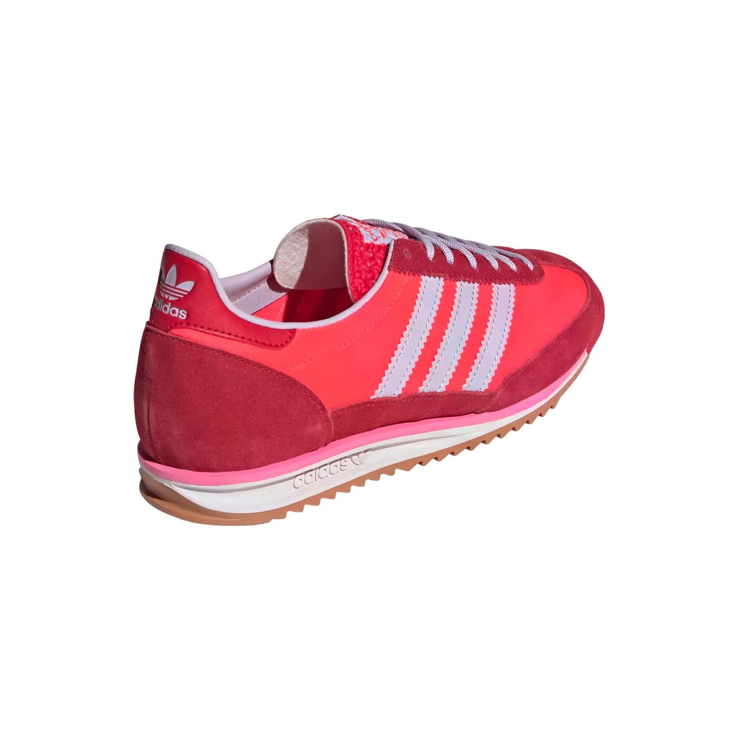 Røde Adidas SL 72 OG JH7392 sneakers, klassiske sportssko med hvit detalj, vist på en flat overflate.